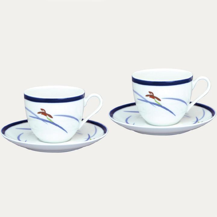 【オーキッドブルーム】ペアコーヒーカップ＆ソーサー