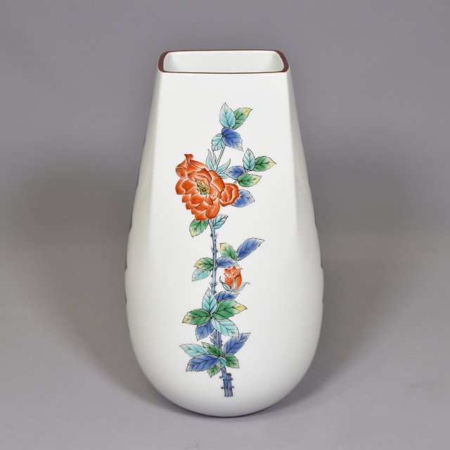 香蘭社色絵蘭花紋花瓶 花入れ Yahoo!オークション -「香蘭社 花瓶」(その他) (色絵)の落札相場