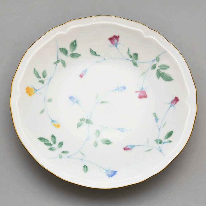 【ローズシャワー】22cmディーププレート *WEB有田陶器市特別割引商品*