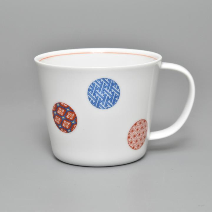 【色絵丸紋】マグカップ*秋の陶磁器まつり特別価格*