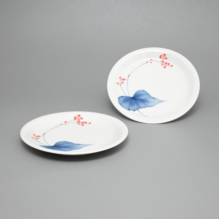 【相思花】プレート2枚セット（径17cm）*秋の陶磁器まつり特別価格*