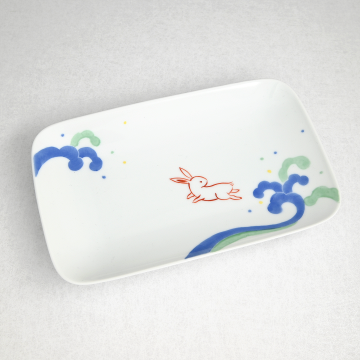 【波うさぎ】長角皿（22*13.5cm）*直営店・オンラインショップ限定商品*