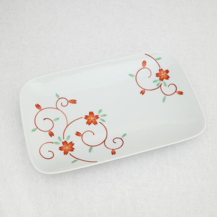 【桜唐草】長角皿（22*13.5cm）*直営店・オンラインショップ限定商品*