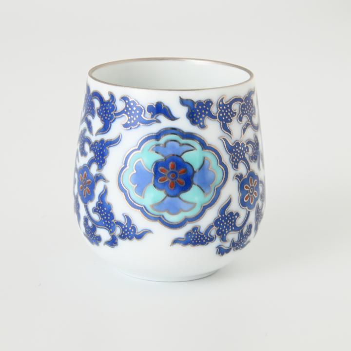 【染錦窓絵小花唐草】湯のみ