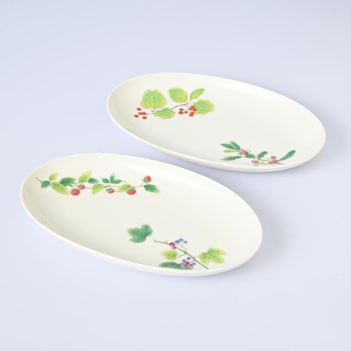 【山だより】ペア楕円皿（長径24.5cm）