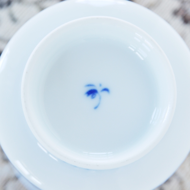 （染錦扇面流水菊）蓋付湯のみ　*秋の陶磁器まつり特別価格*4