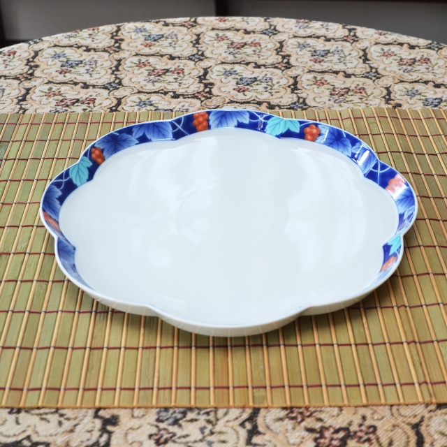 【染ぶどう】大皿　*秋の陶磁器まつり特別価格*2