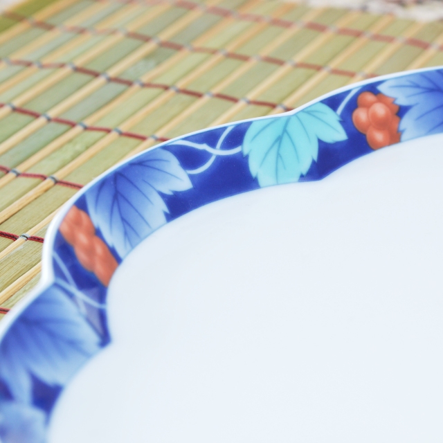 【染ぶどう】大皿　*秋の陶磁器まつり特別価格*3