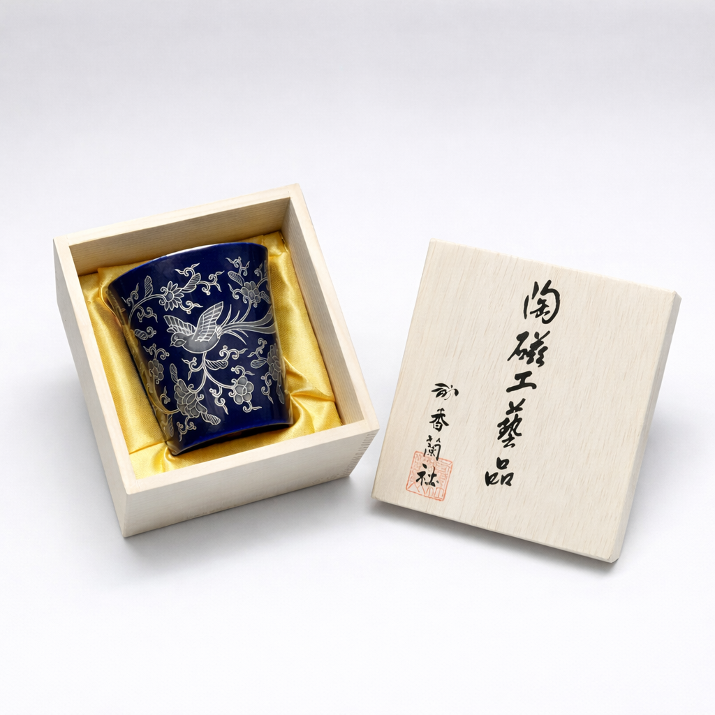 【ルリ花鳥唐草文】フリーカップ6