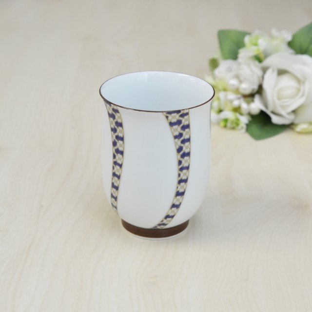 (ねじり小紋)湯のみ(青)※箱なし 単品