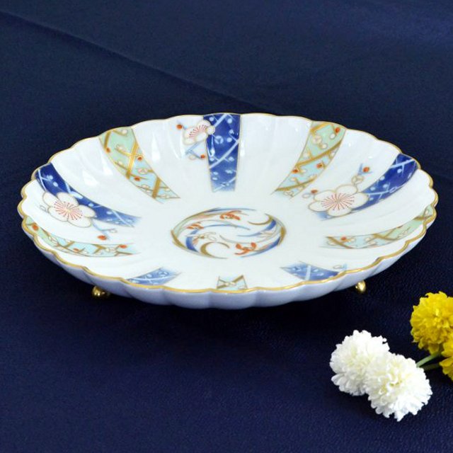 （染錦白梅蘭）三つ足皿　*特別限定商品*1