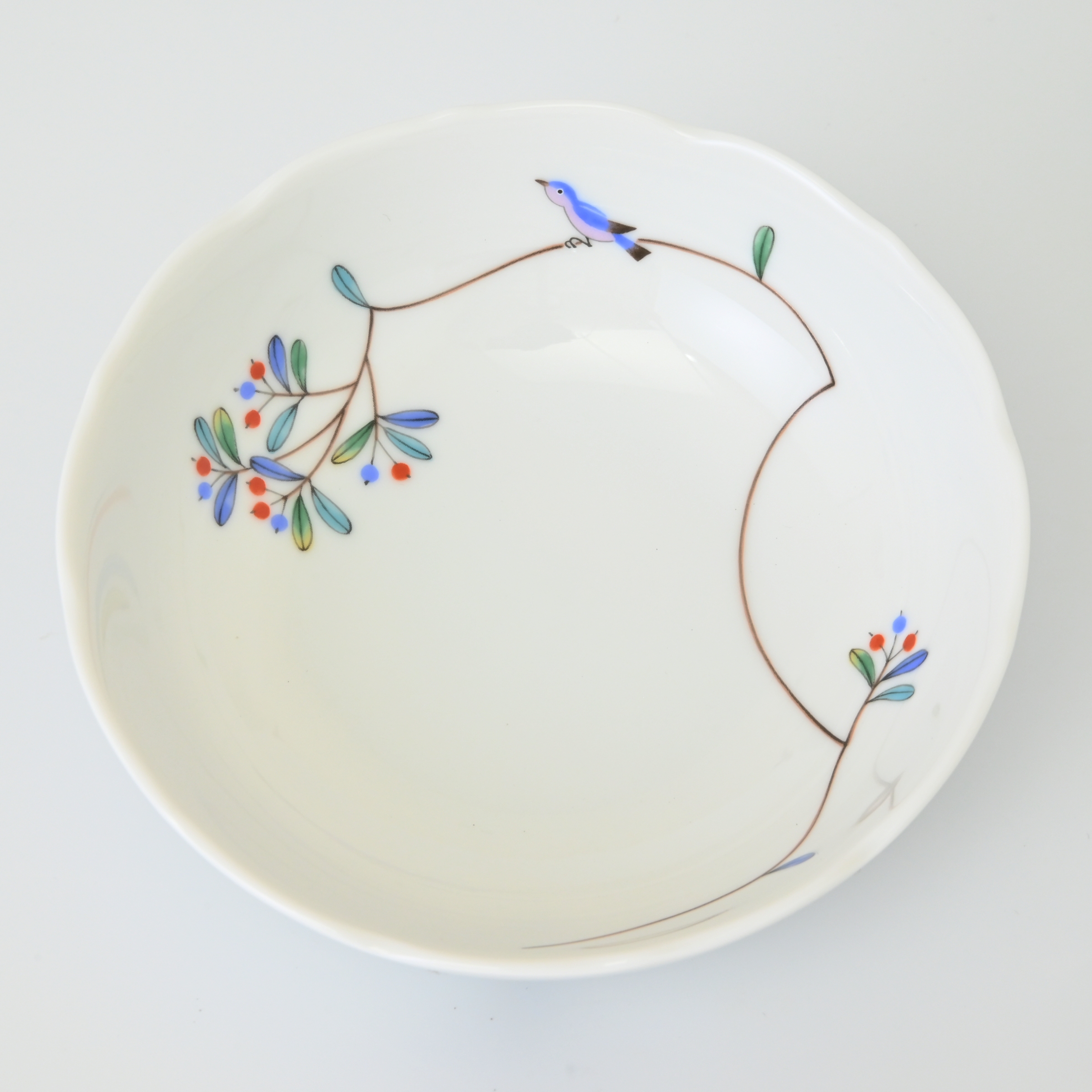 小鳥の詩）小鉢（径14cm）|有田焼の老舗-香蘭社オンライン