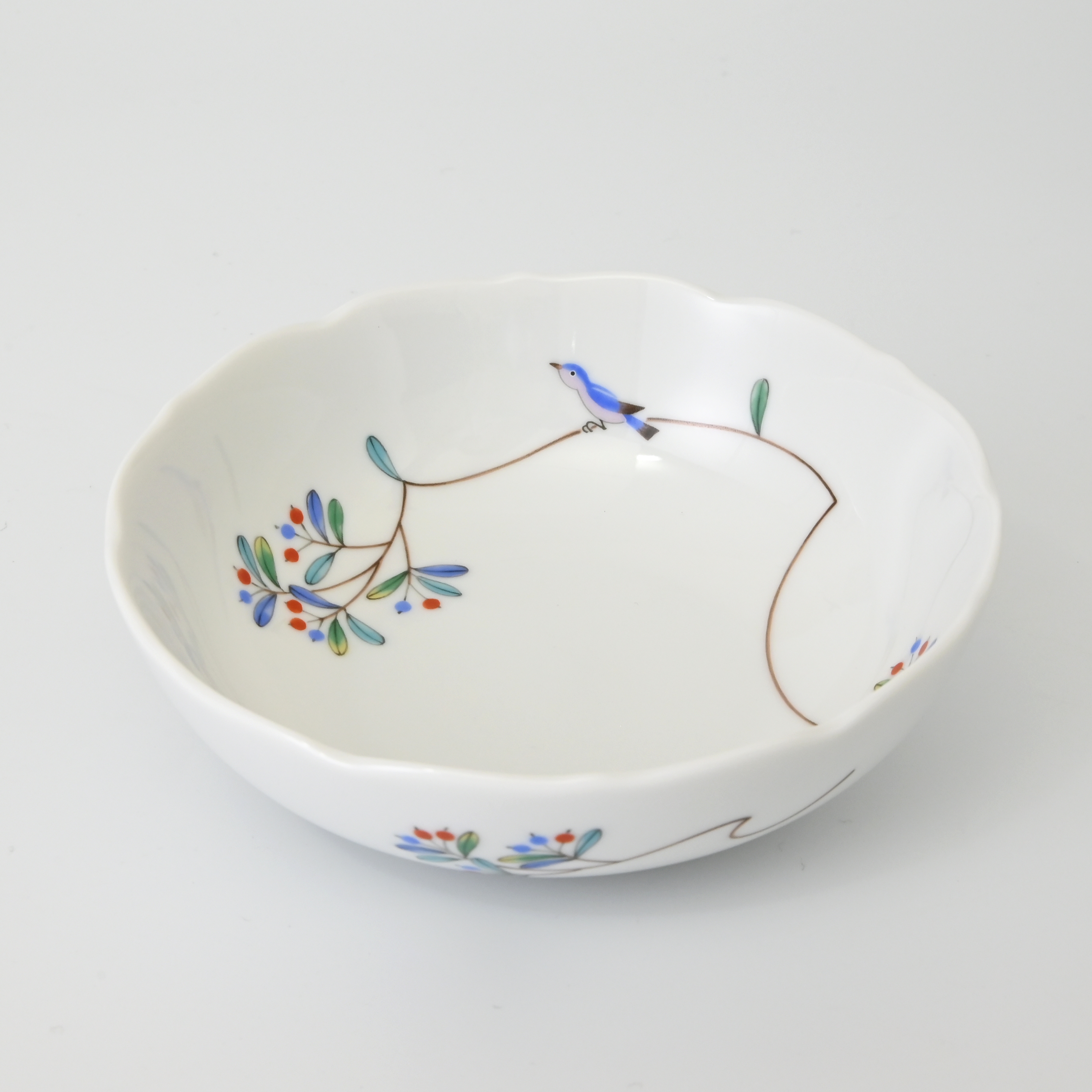 小鳥の詩）小鉢（径14cm）|有田焼の老舗-香蘭社オンライン