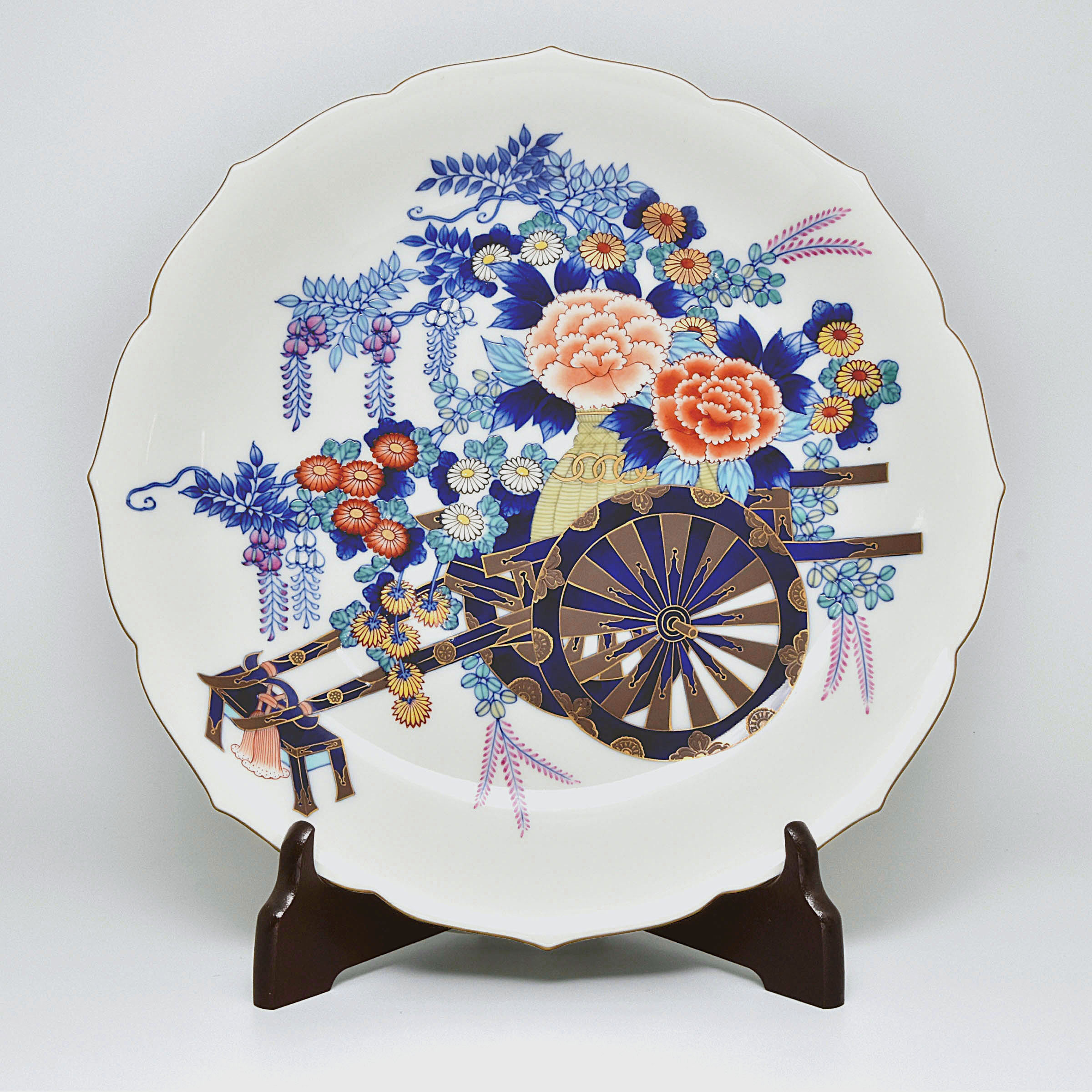 香蘭社 オールド 富士山に初日の出 飾り皿 - 美術品