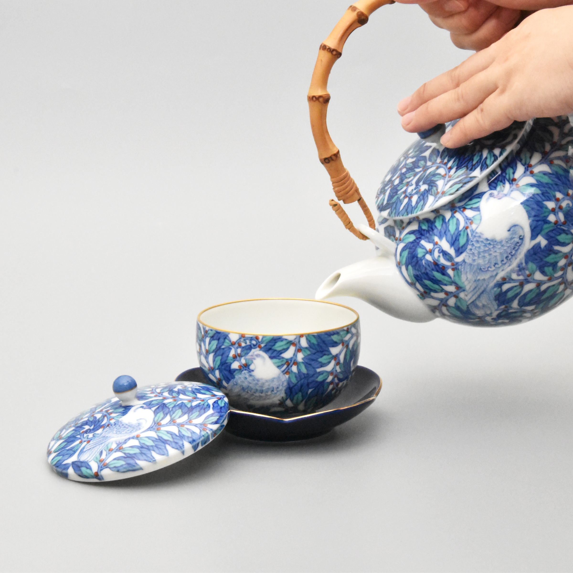 （染錦月桂樹鳩）茶器セット　*オンラインショップ特別限定販売*9