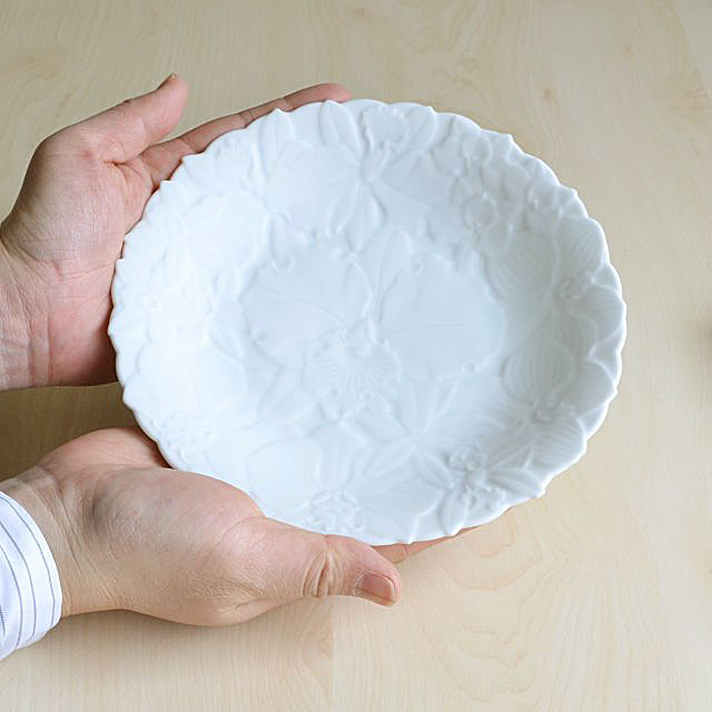 【カトレアレリーフ】中皿（18cm）箱なし商品 *有田陶器市特別価格*4