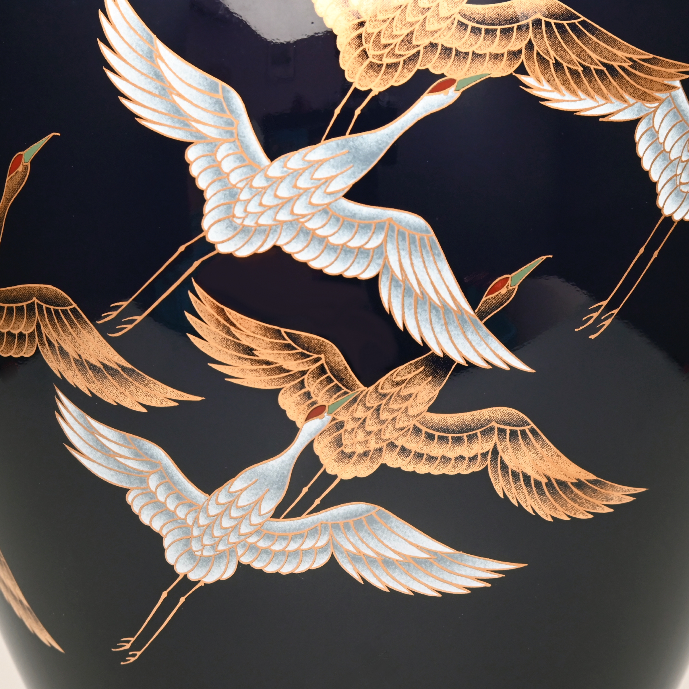 【ルリ鶴の舞】花瓶　*WEB陶器市限定商品*3