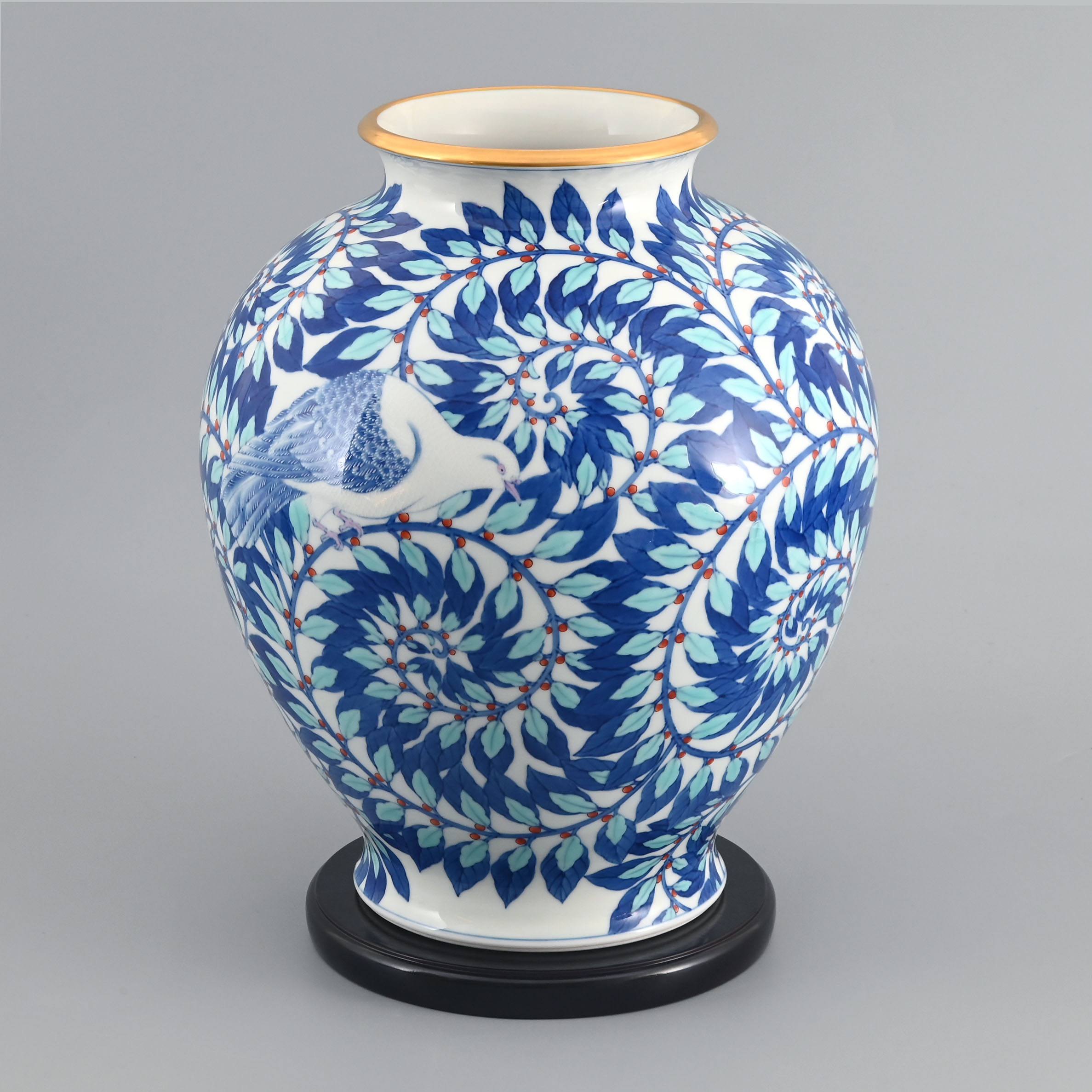 （染錦月桂樹鳩）花瓶　*オンラインショップ特別限定販売*2