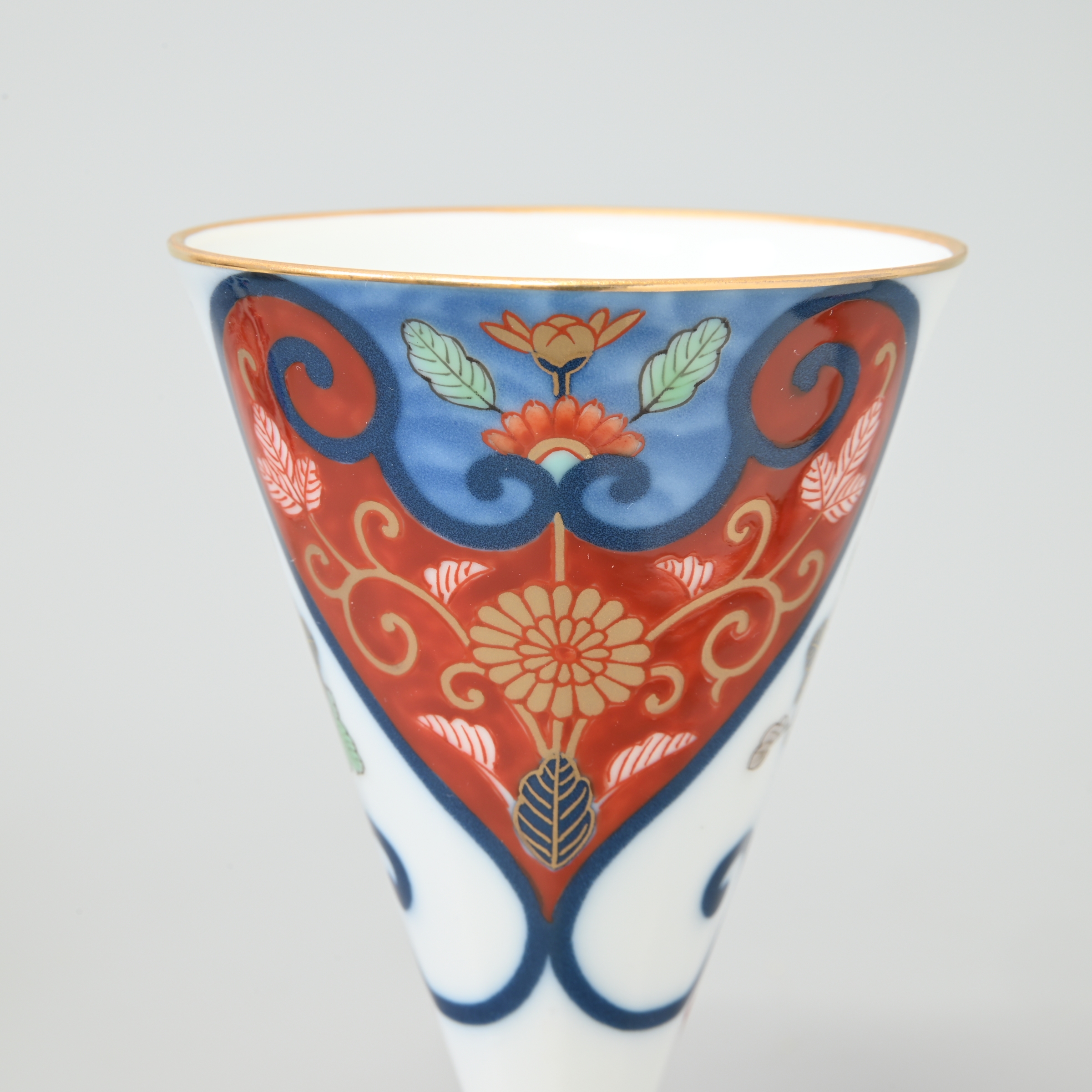 【赤濃割絵菊】ワインカップ（酒杯）3