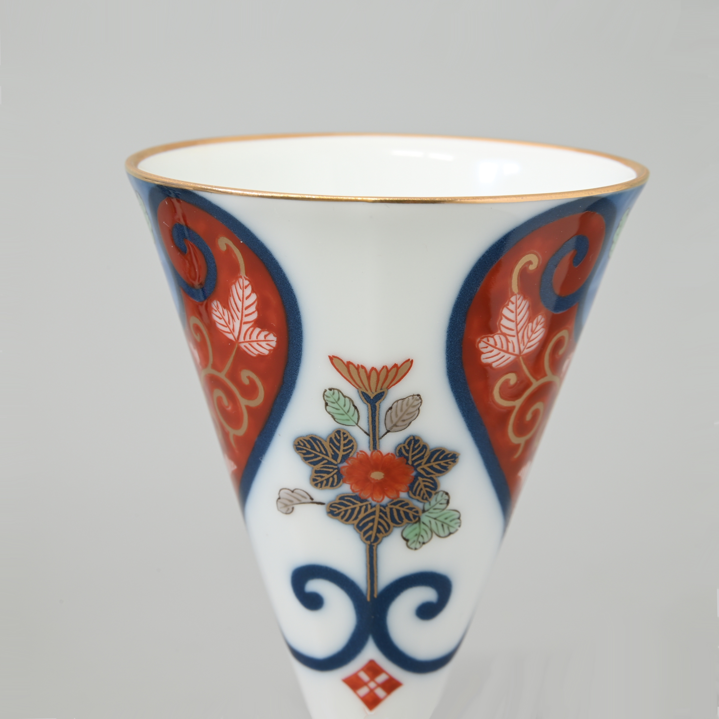 【赤濃割絵菊】ワインカップ（酒杯）4