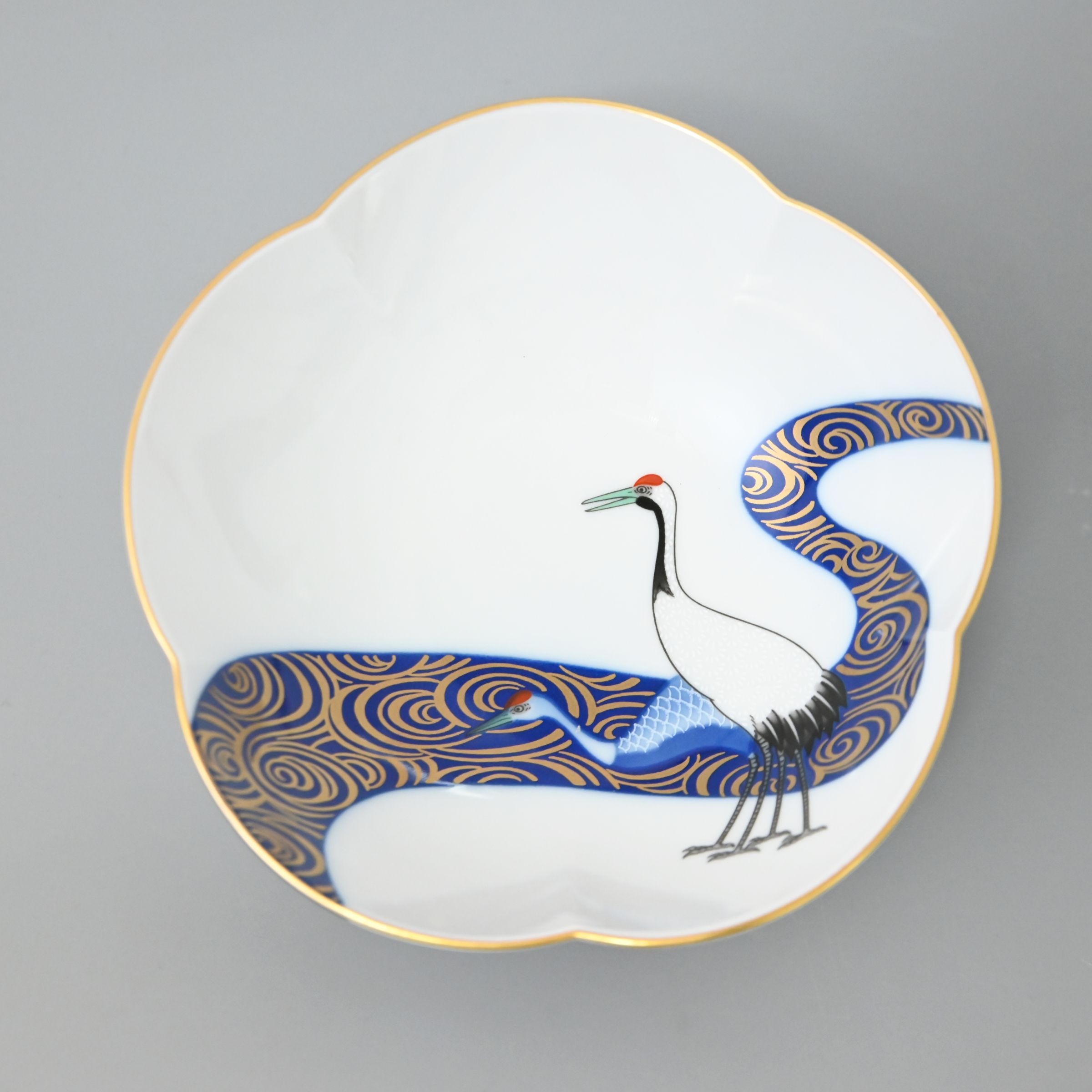 【光琳鶴】梅形小鉢（径13.5cm）1