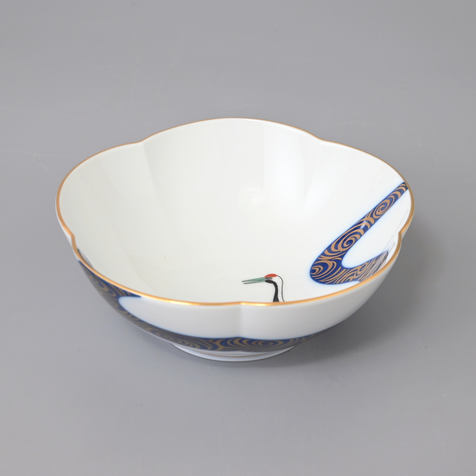 【光琳鶴】梅形小鉢（径13.5cm）2