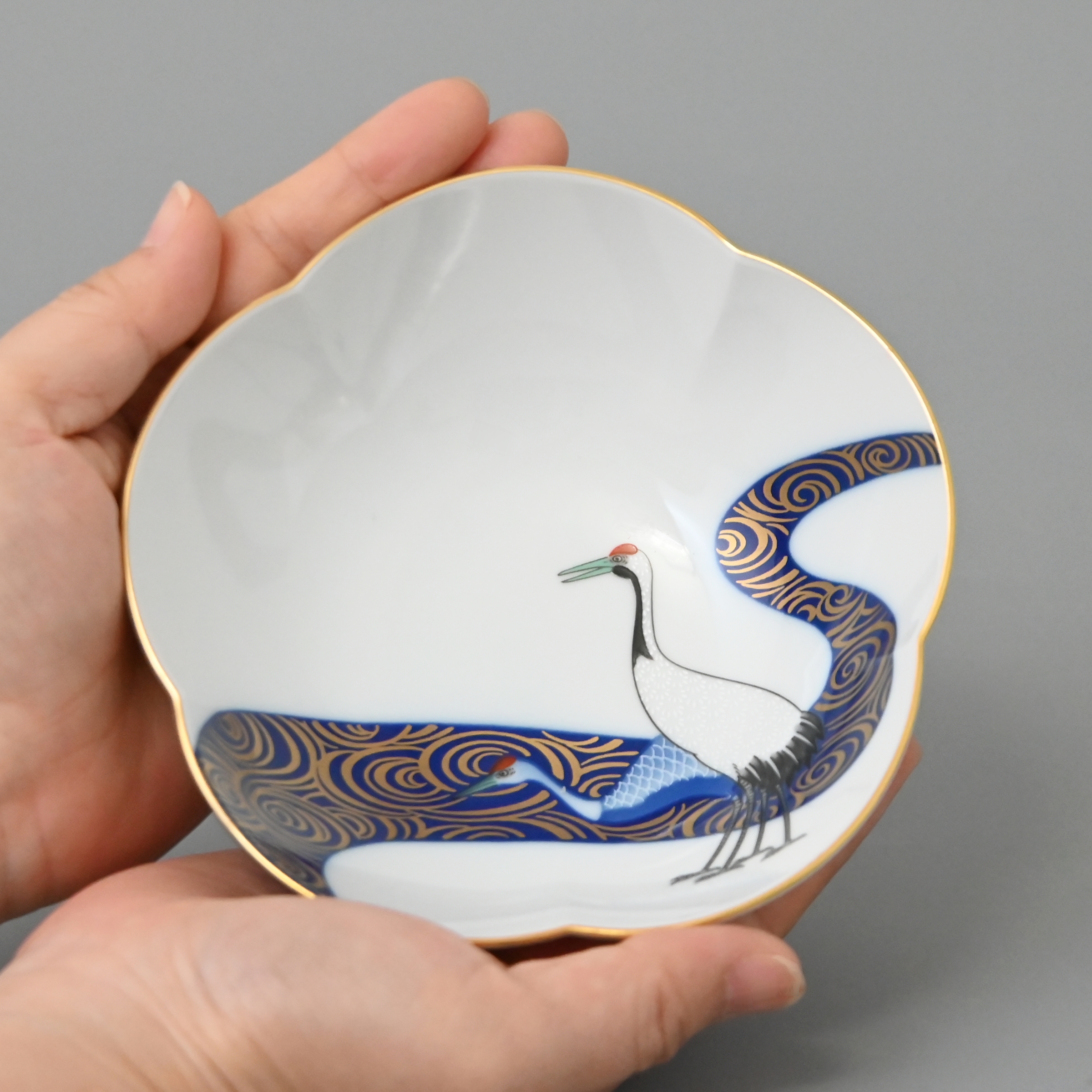 【光琳鶴】梅形小鉢（径13.5cm）5