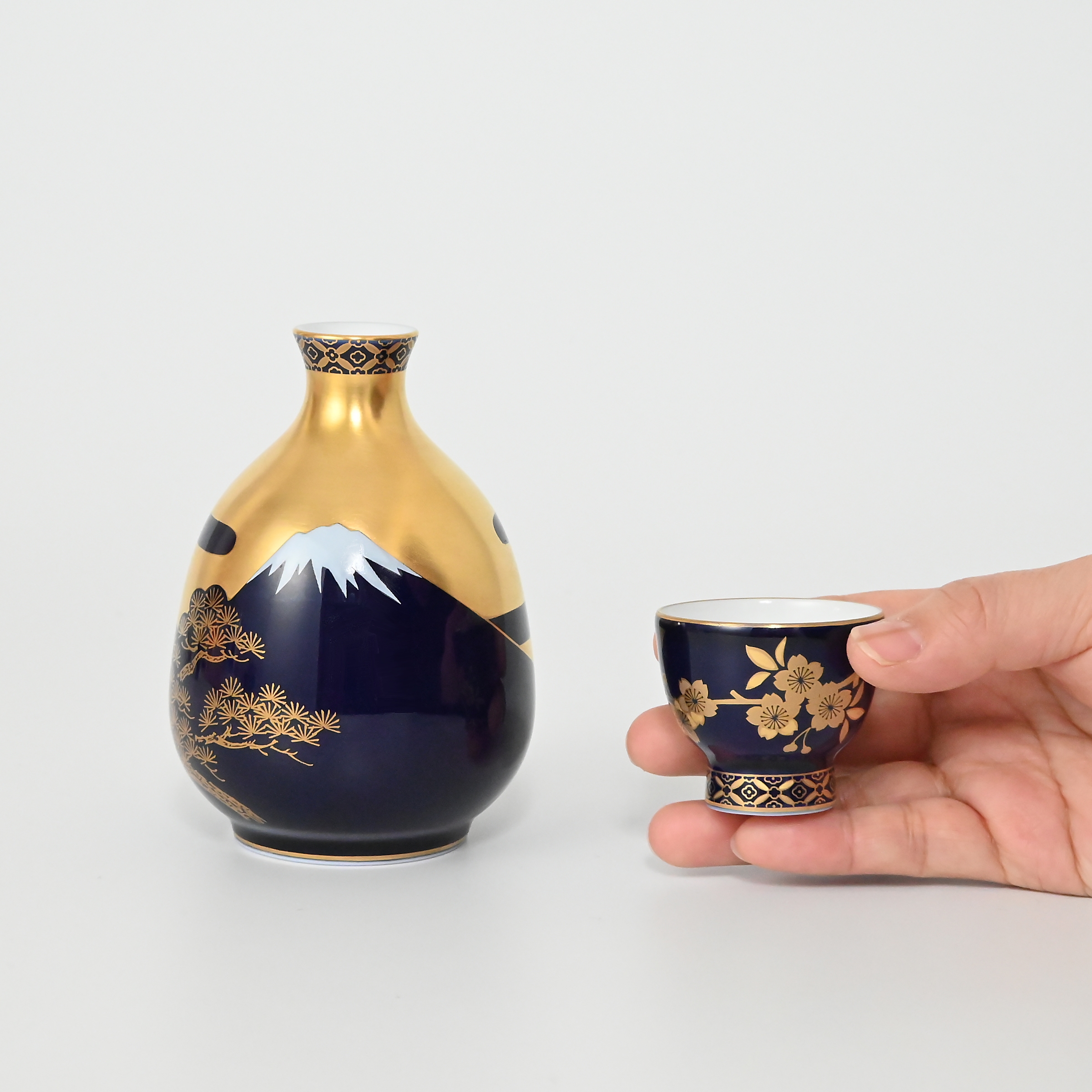 【富士絵】半酒器（徳利・お猪口）セット7