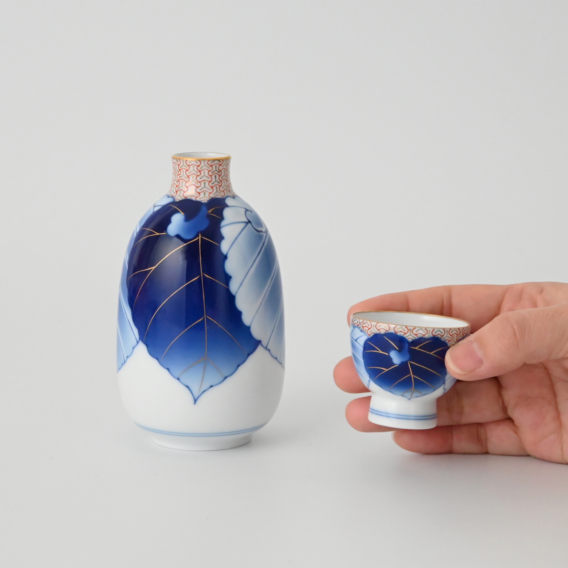 【愁海棠】半酒器（徳利・お猪口）セット8