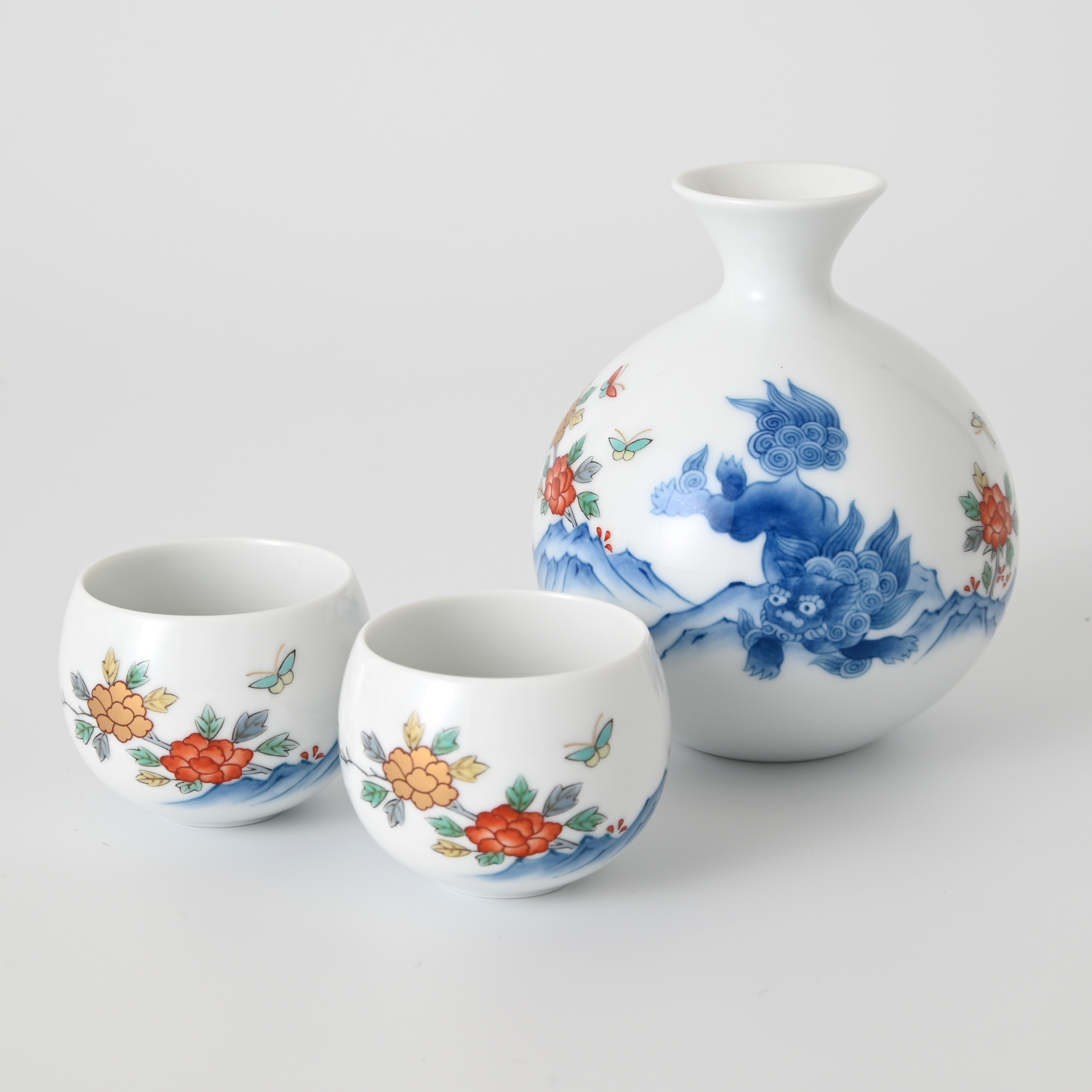 【唐獅子】半酒器（徳利・お猪口）セット