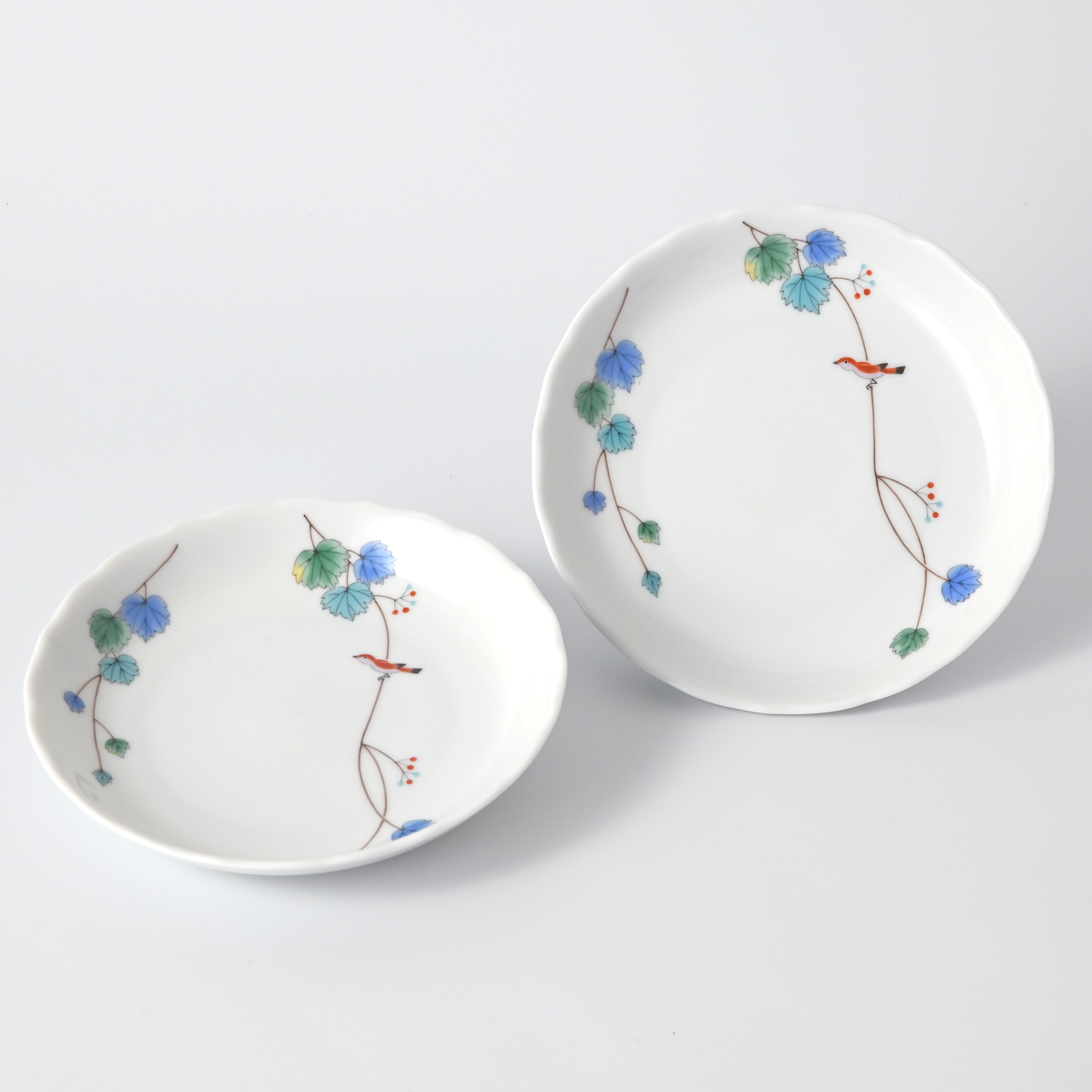 【小鳥の詩】取分皿2枚セット(径16cm)単品・箱なし*秋の有田陶器市まつり特別割引商品*1