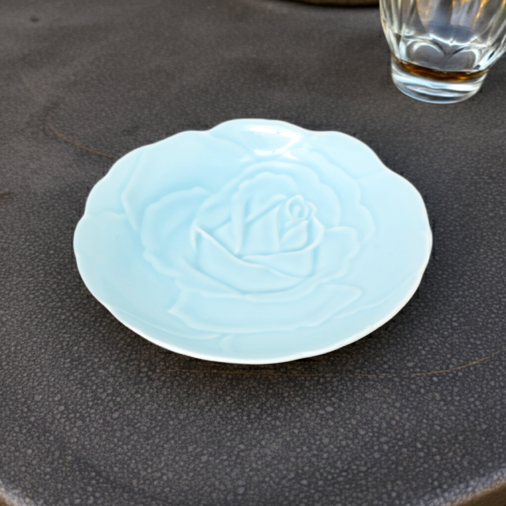 青磁ばら・銘々皿 2枚セット（径13cm）*秋の陶磁器まつり限定割引商品*6