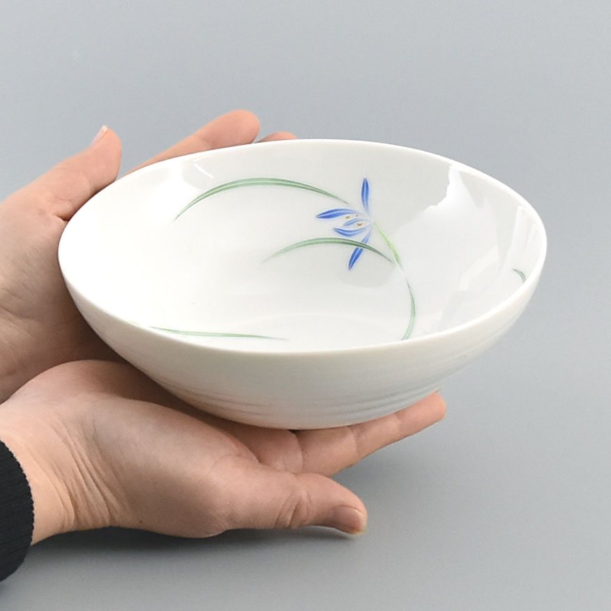 （蘭の舞）中鉢　青（径17cm）単品・箱なし　*秋の有田陶器市まつり特別割引商品*　箱無し・単品6