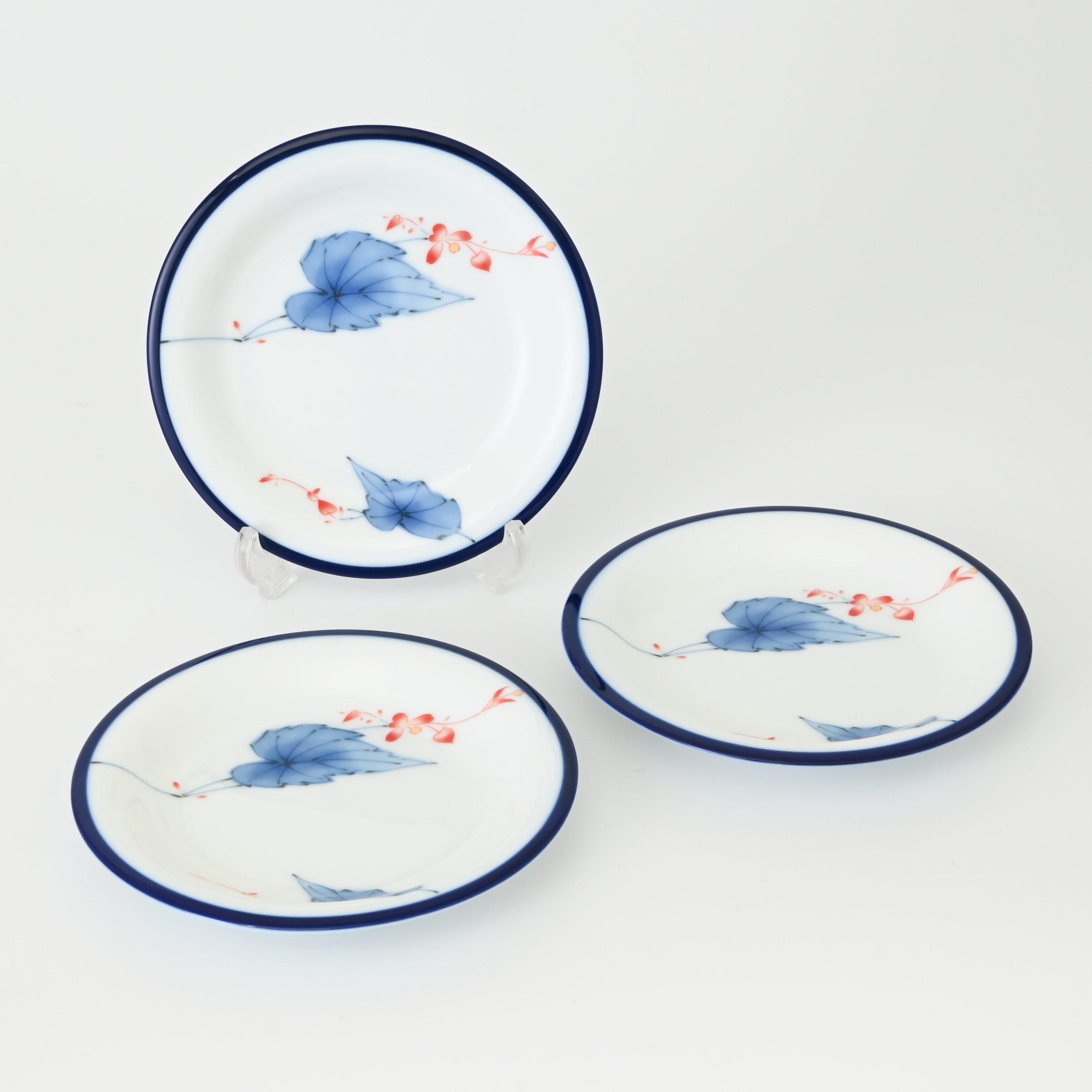 想思花・銘々皿 3枚セット（径13cm）*秋の陶磁器まつり限定割引商品*　　箱無し1