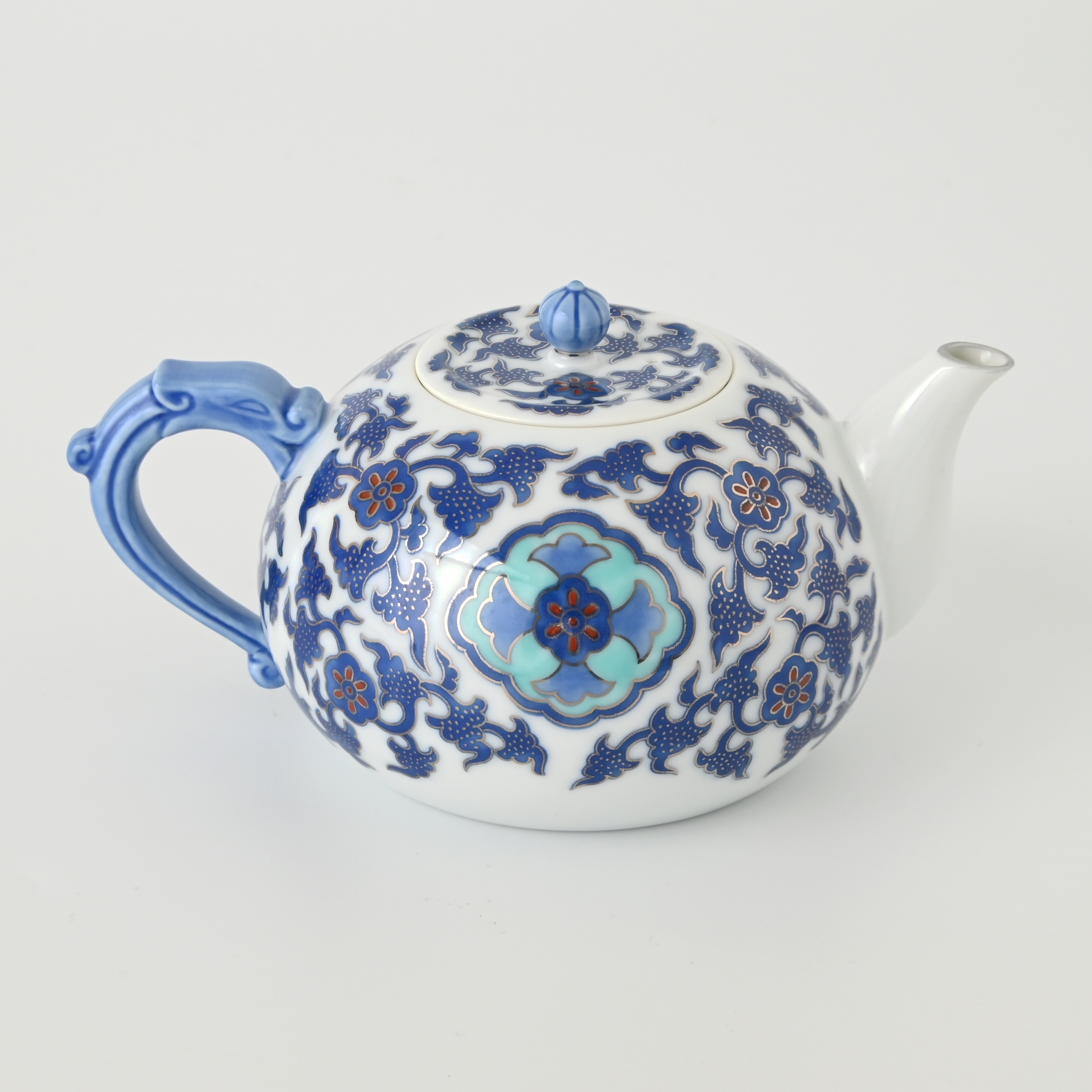 【染錦窓絵小花唐草】龍手急須3