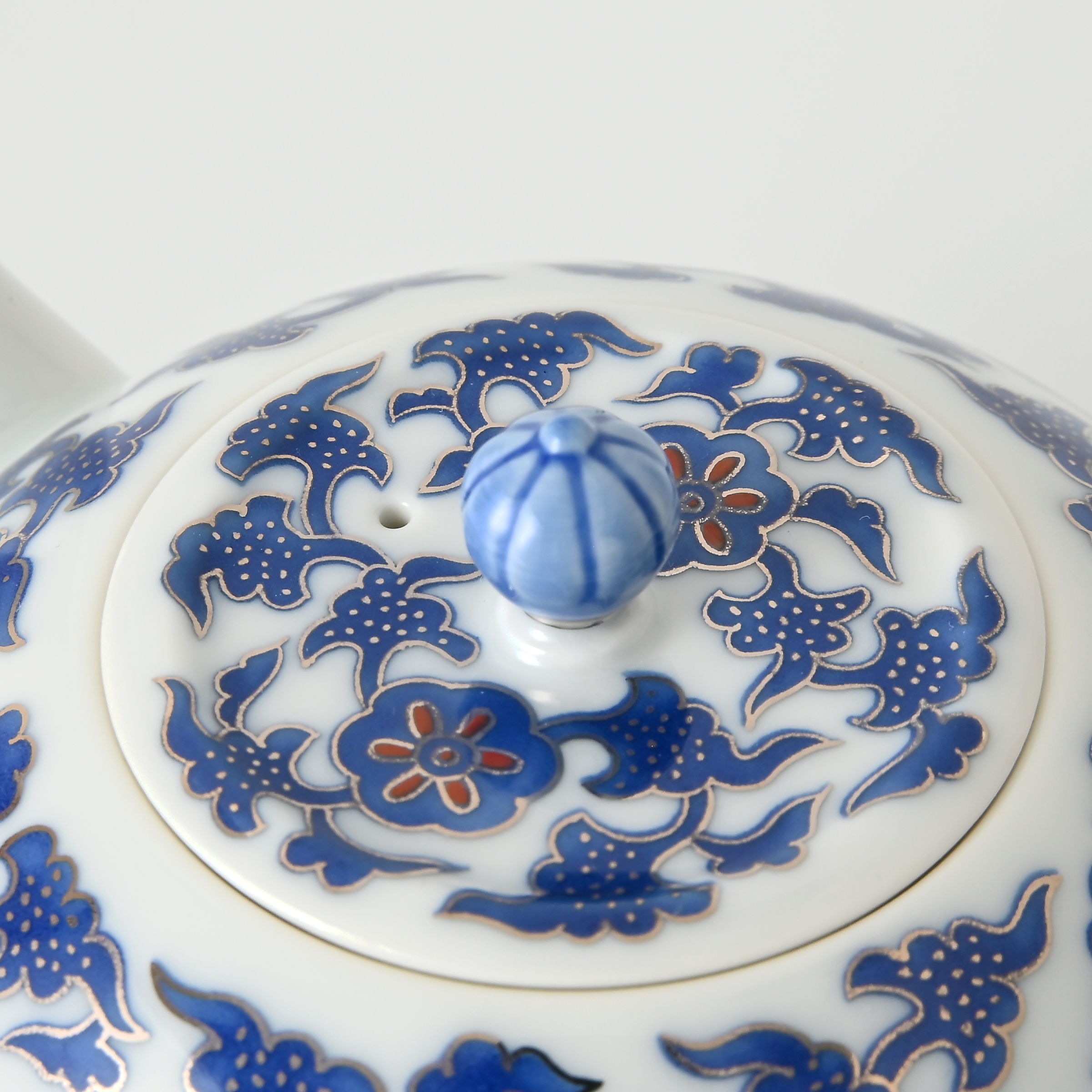 【染錦窓絵小花唐草】龍手急須4