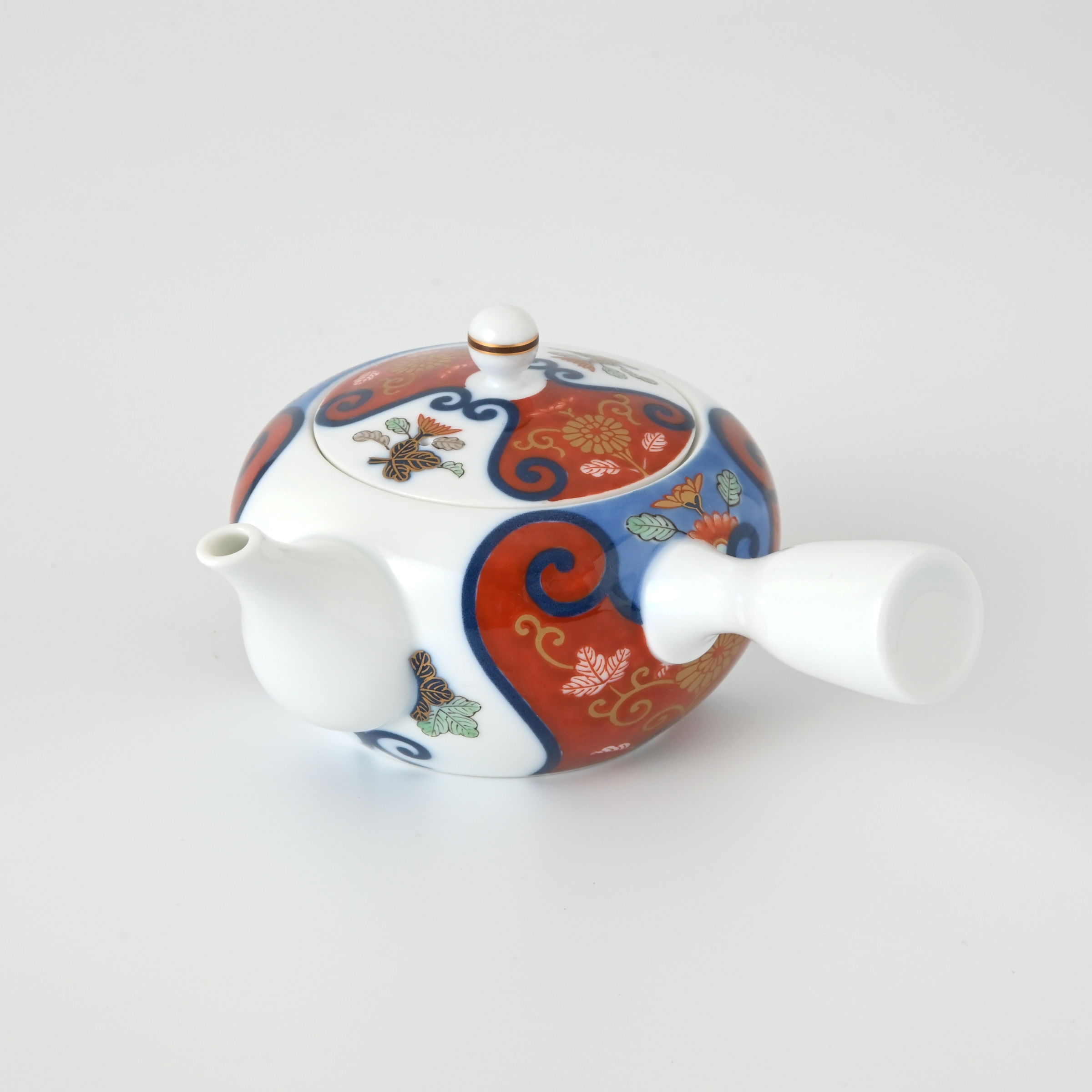 【赤濃割絵菊】急須1