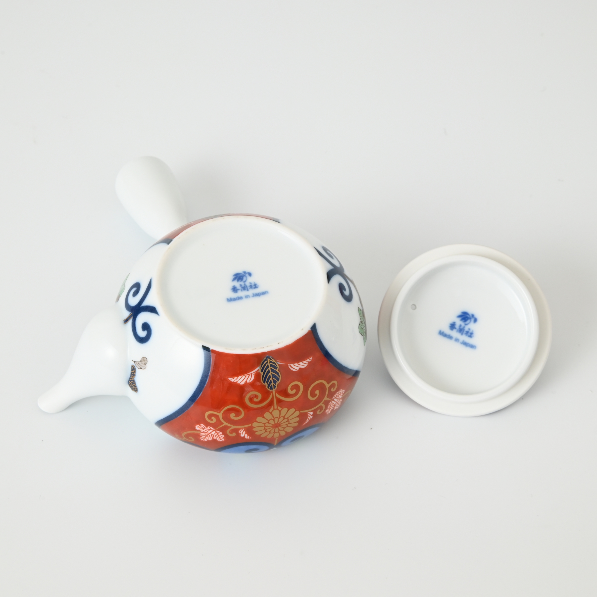 【赤濃割絵菊】急須7