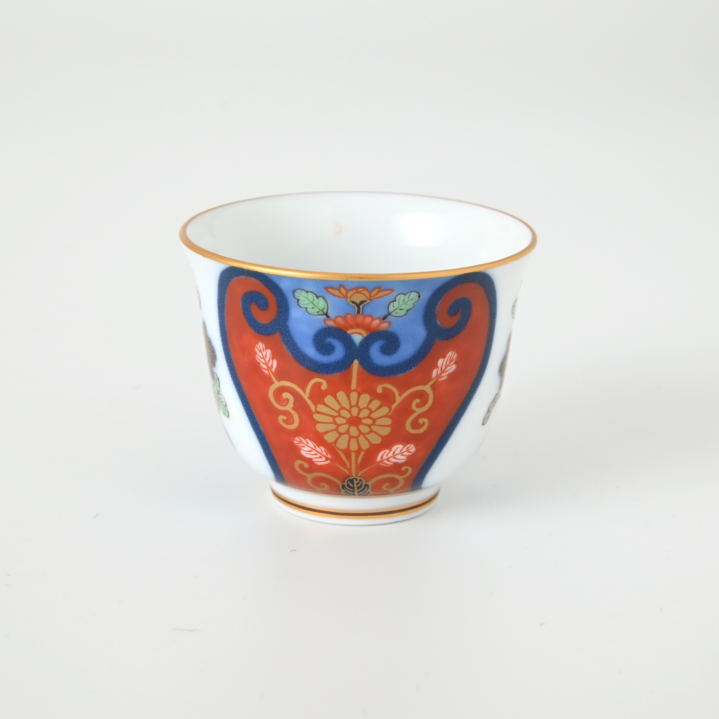 【赤濃割絵菊】湯のみ