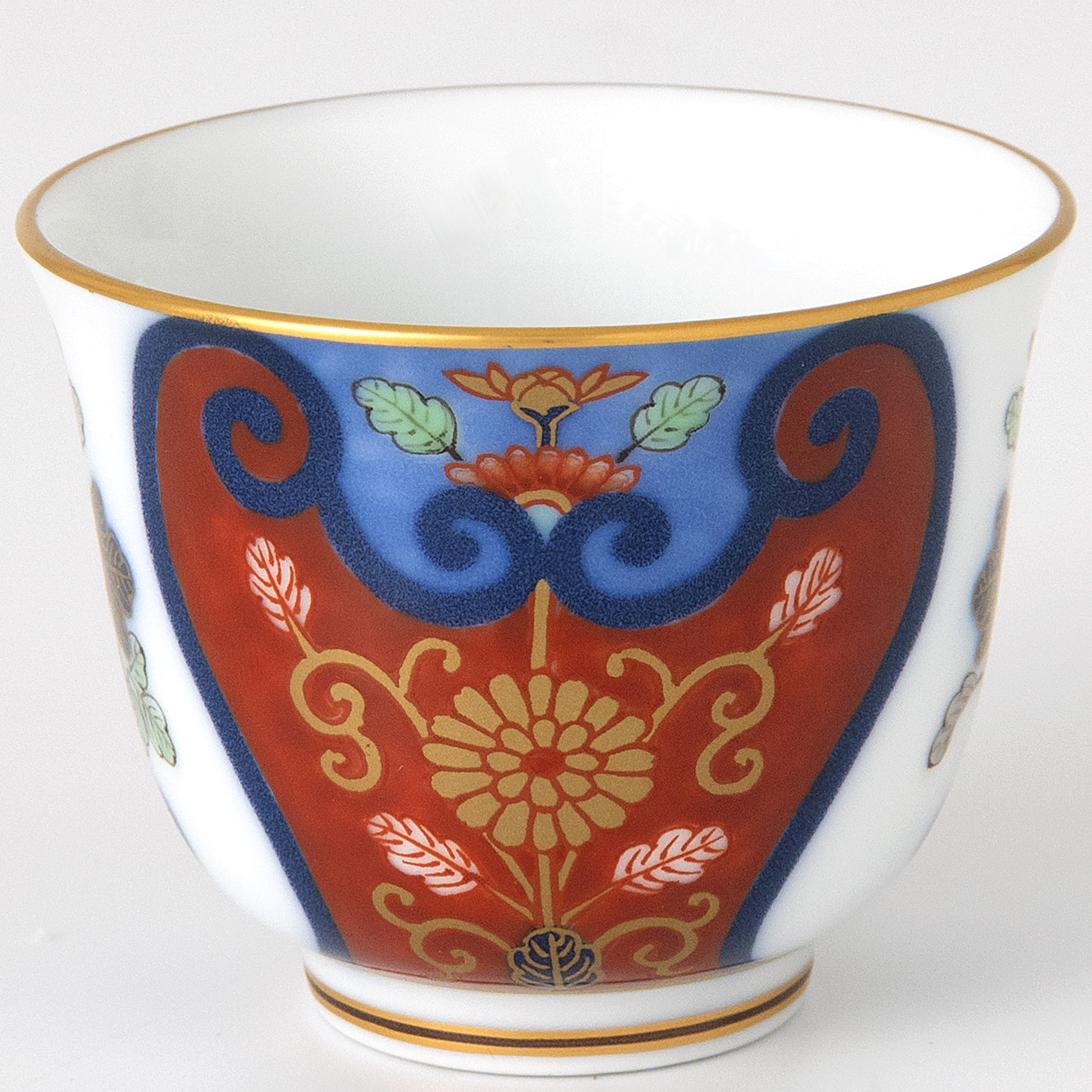 【赤濃割絵菊】湯のみ2