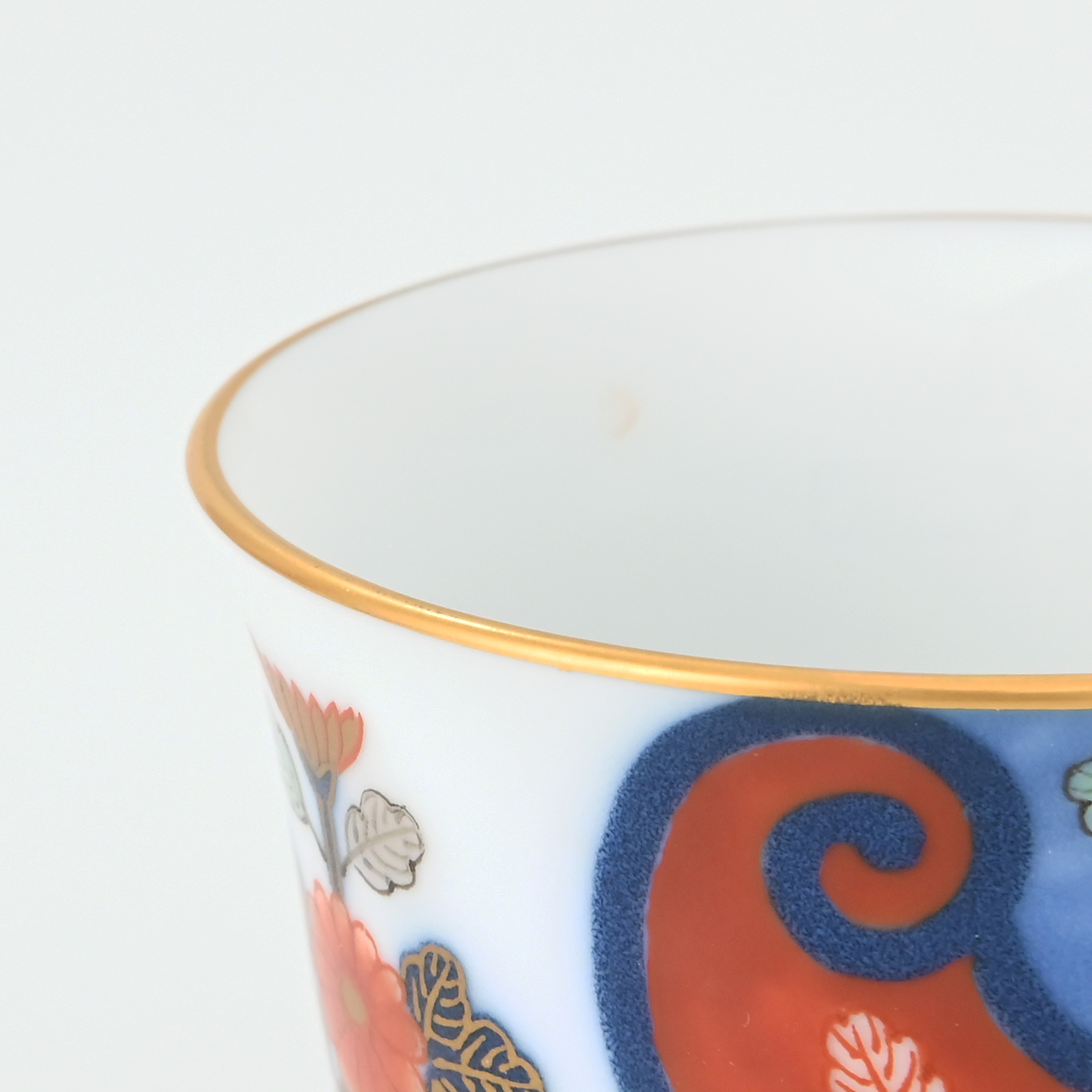 【赤濃割絵菊】湯のみ4