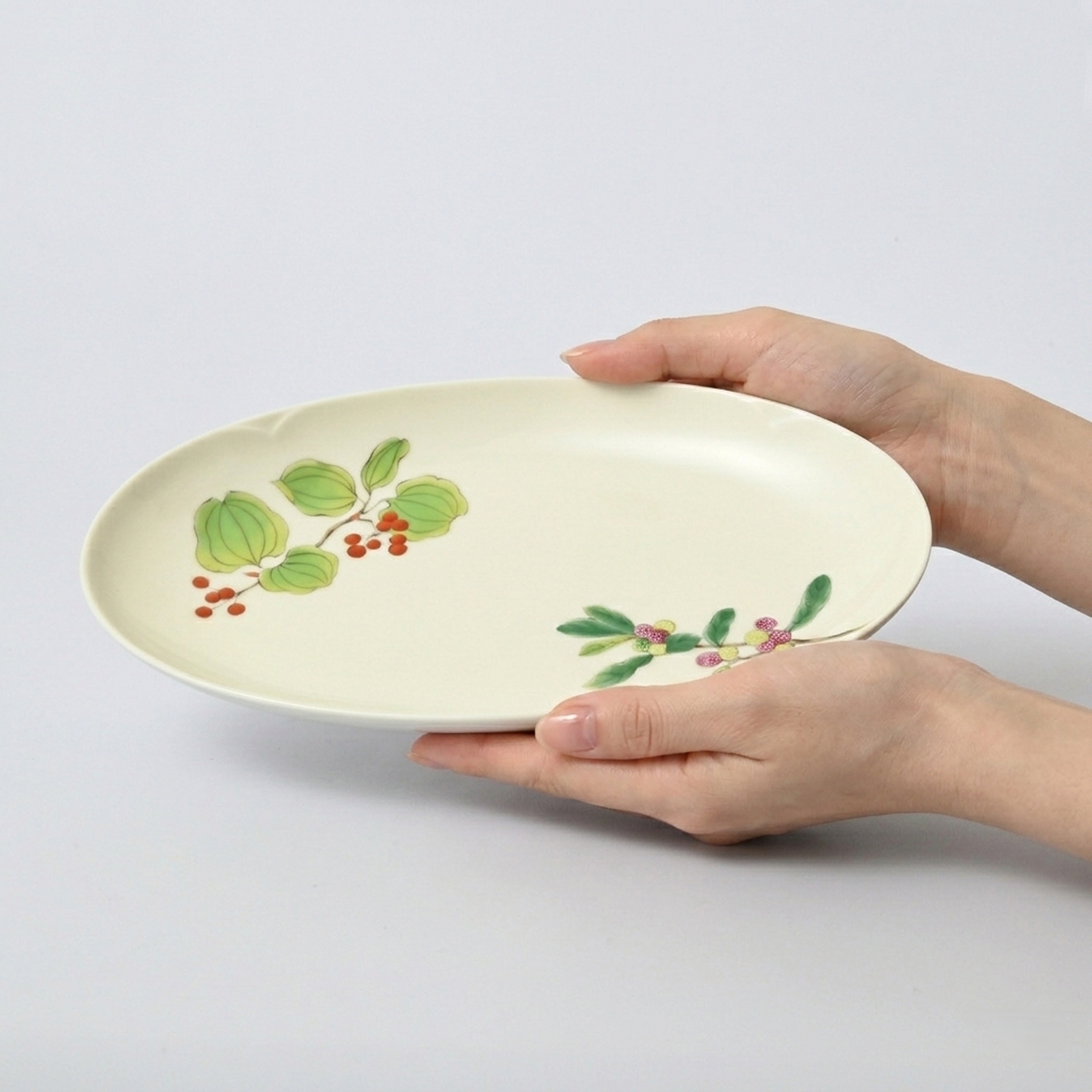 【山だより】ペア楕円皿（長径24.5cm）6