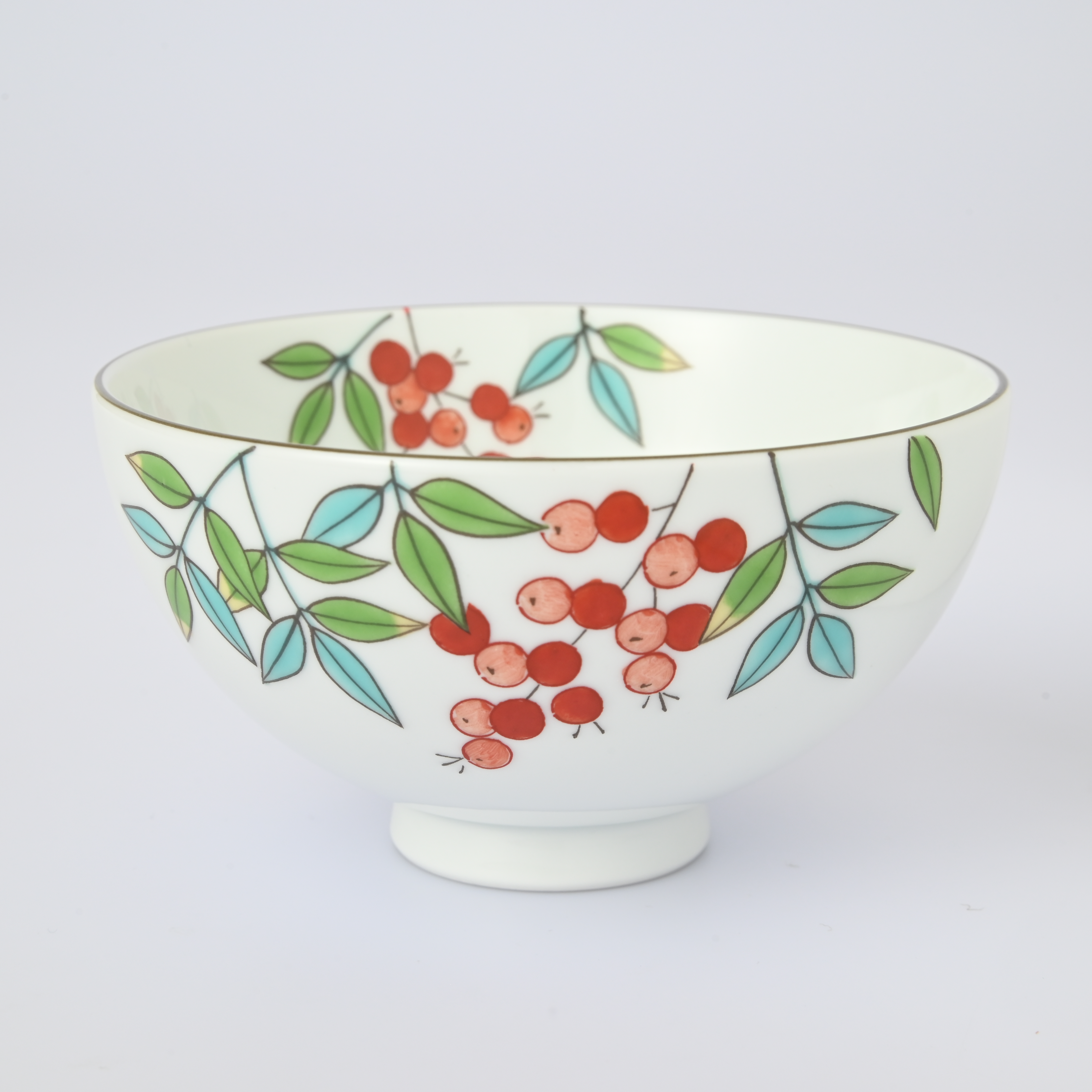 【色絵南天】お茶碗（口径11cm）*直営店・オンラインショップ限定商品*