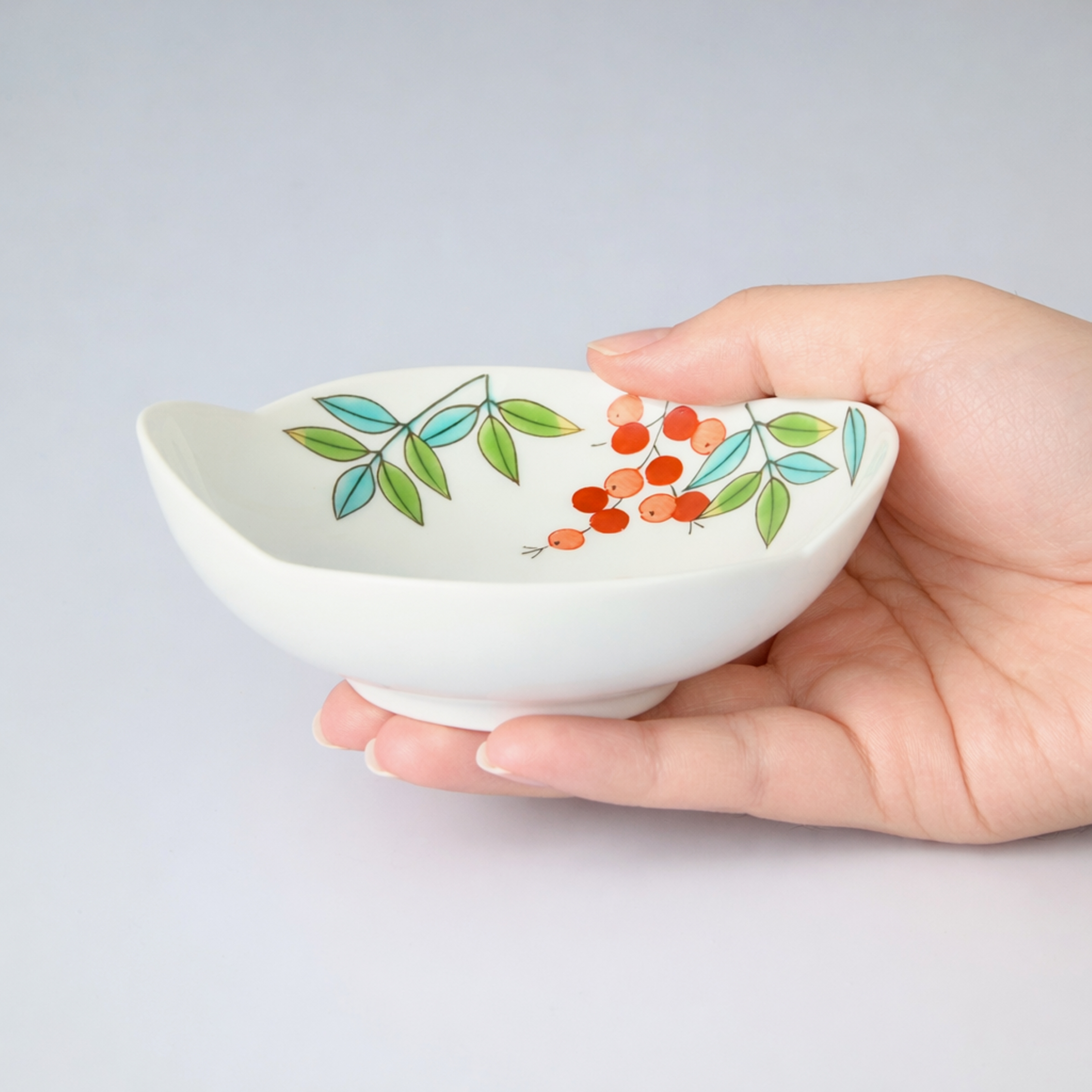 【色絵南天】福型小皿（長径9.5cm）*直営店・オンラインショップ限定商品*5