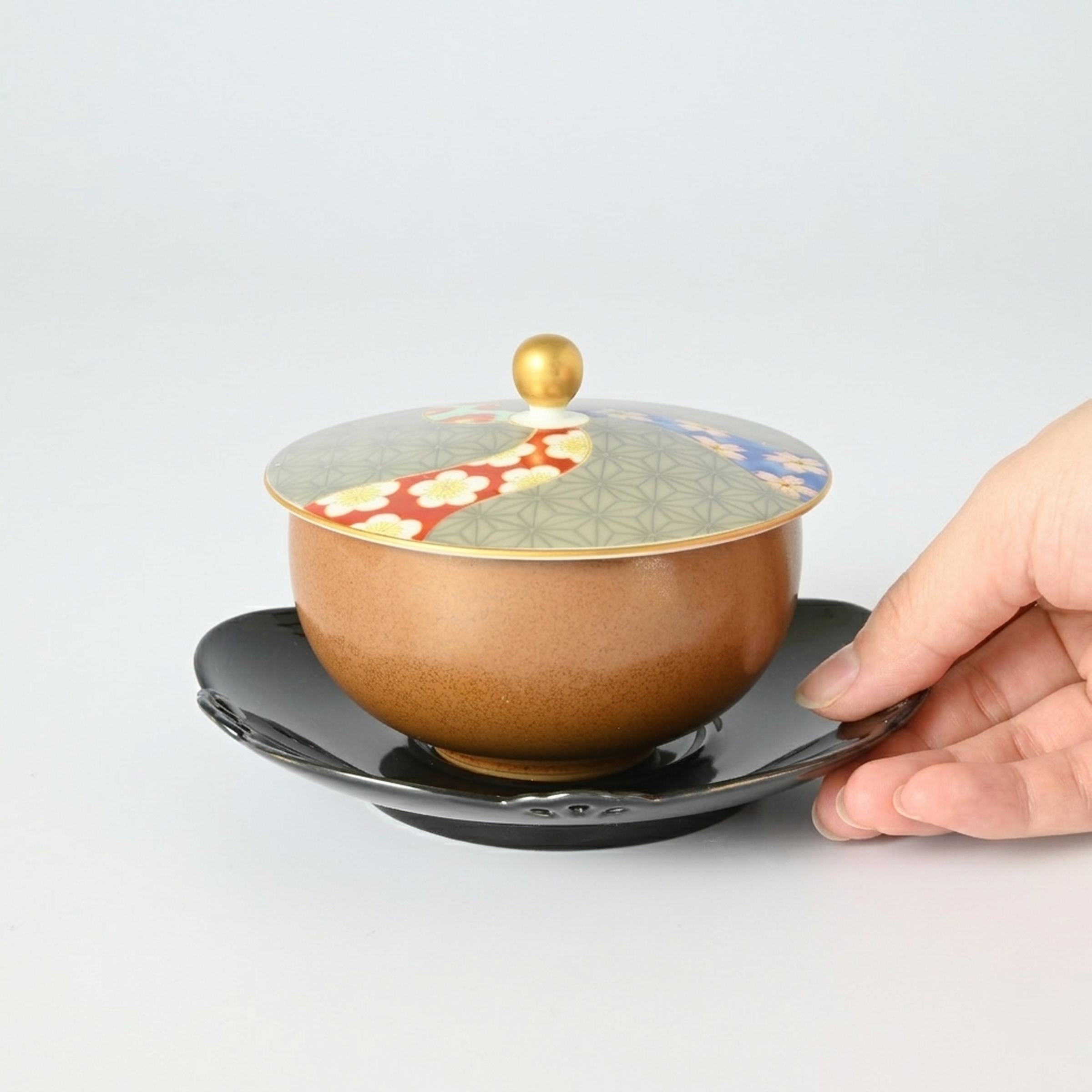 【祥瑞】蓋付湯のみ5客セット6