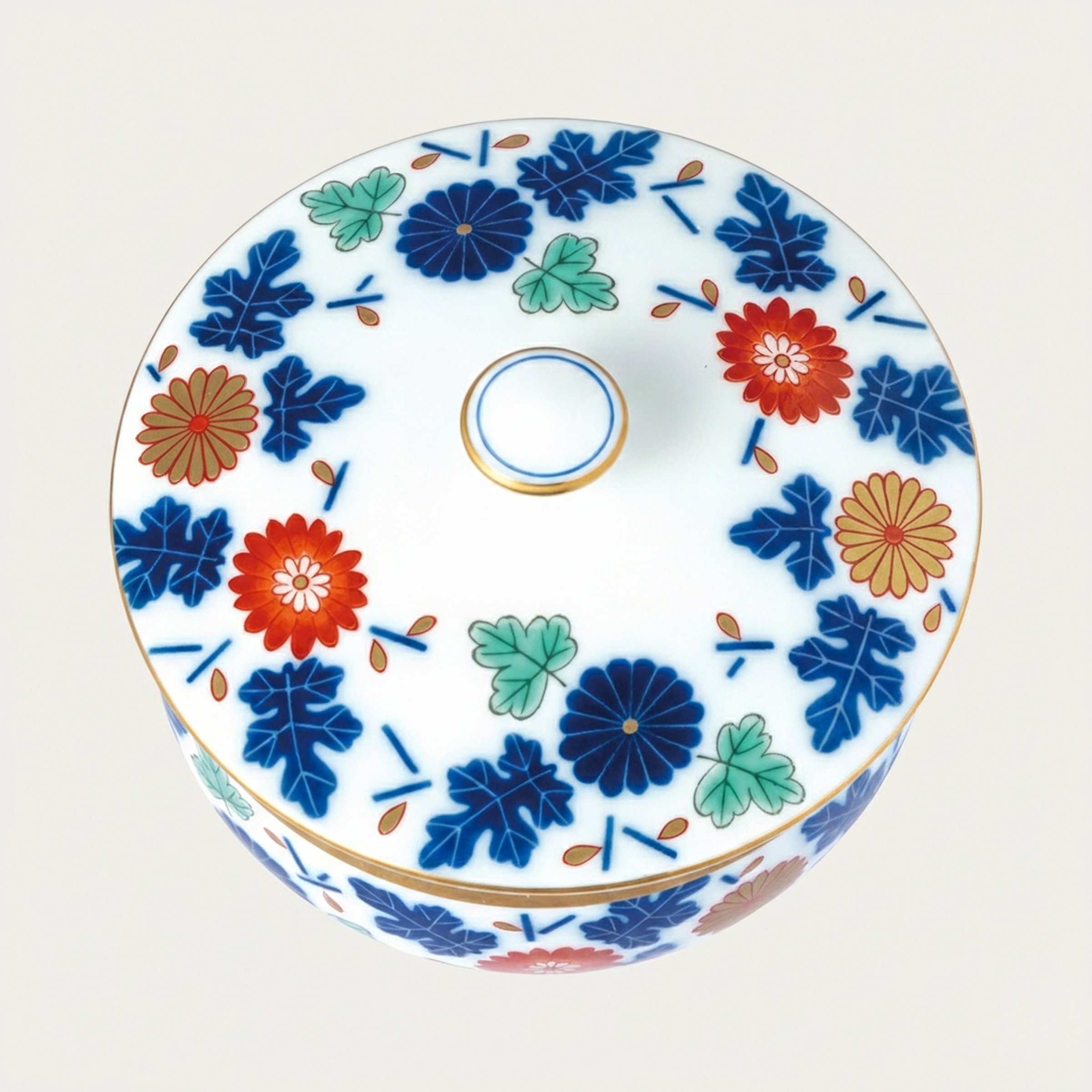 【染振り菊】蓋付湯のみ5客セット3