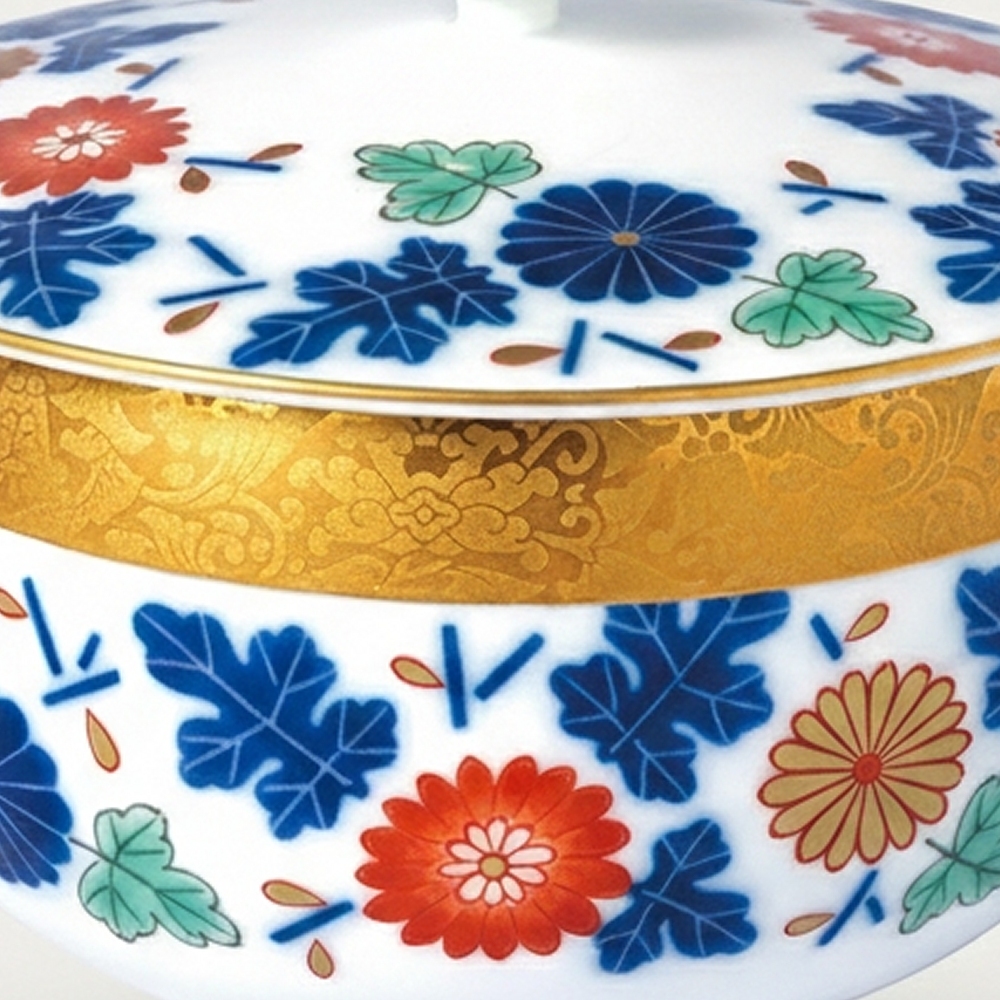 【染振り菊】蓋付湯のみ5客セット4