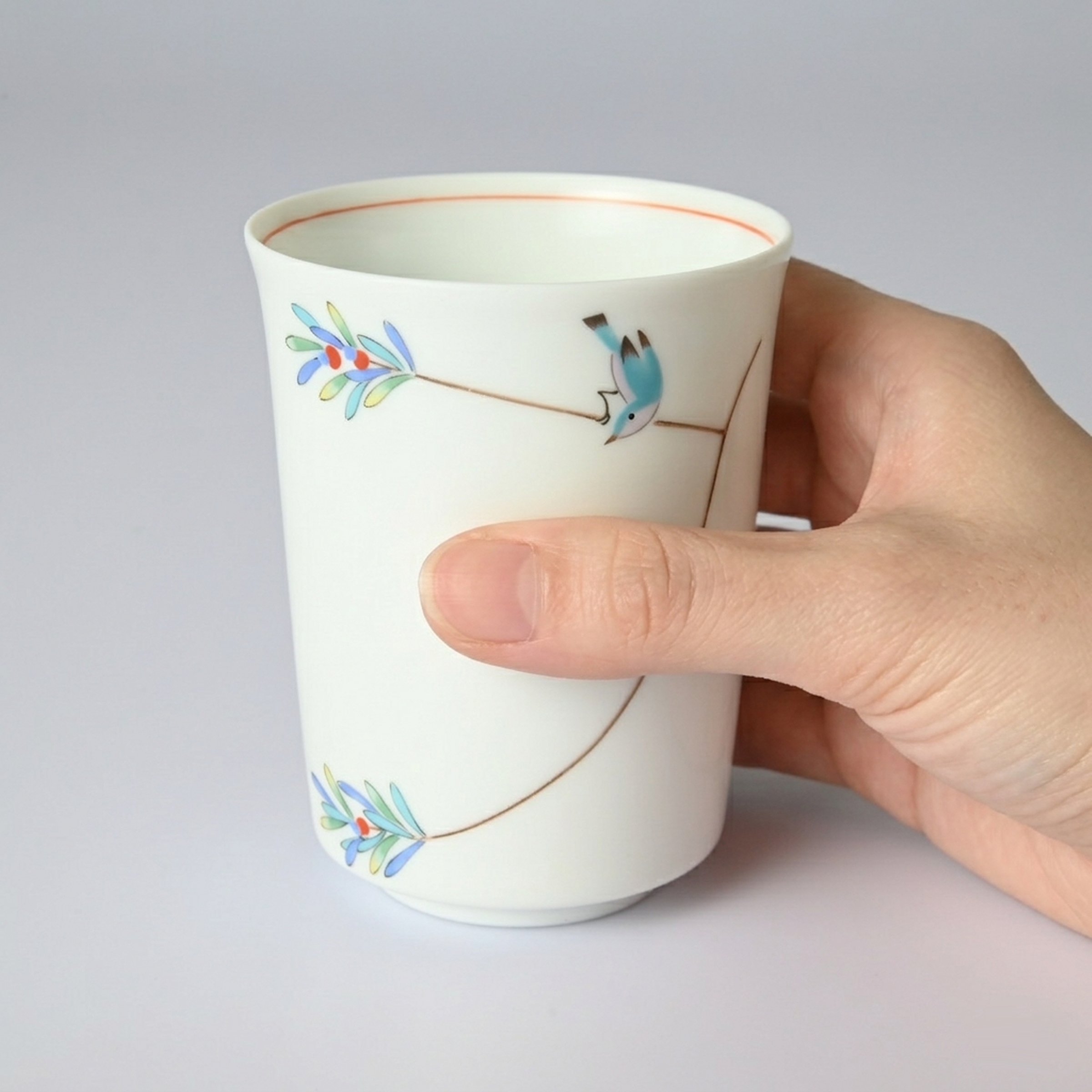 【小鳥の詩　マキ】湯のみ 　箱なし・単品　*有田陶器市特別価格 アウトレット品*4