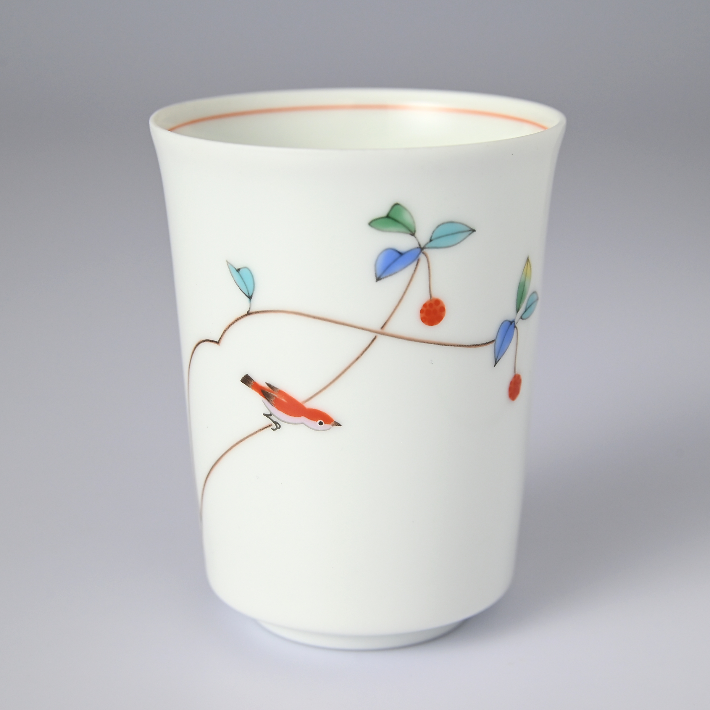 【小鳥の詩　ビナンカズラ】湯のみ 　箱なし・単品　*有田陶器市特別価格 アウトレット品*