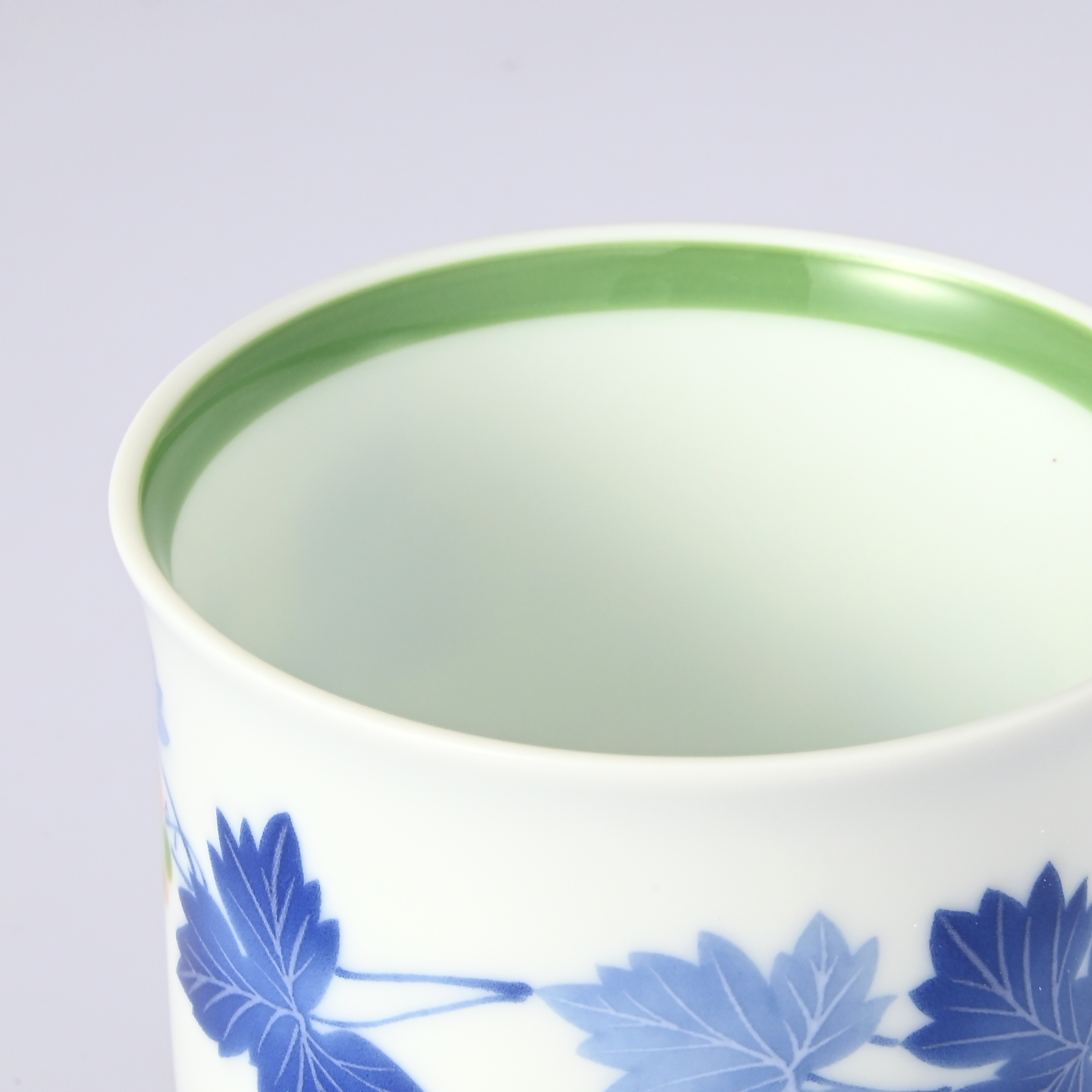 【染ぶどう・グリーン】湯のみ 　箱なし・単品　*有田陶器市特別価格 アウトレット品*3